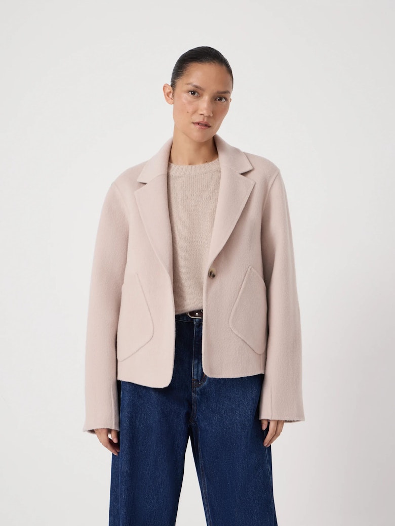 Mina Pure Wool Double Faced Cropped Blazer