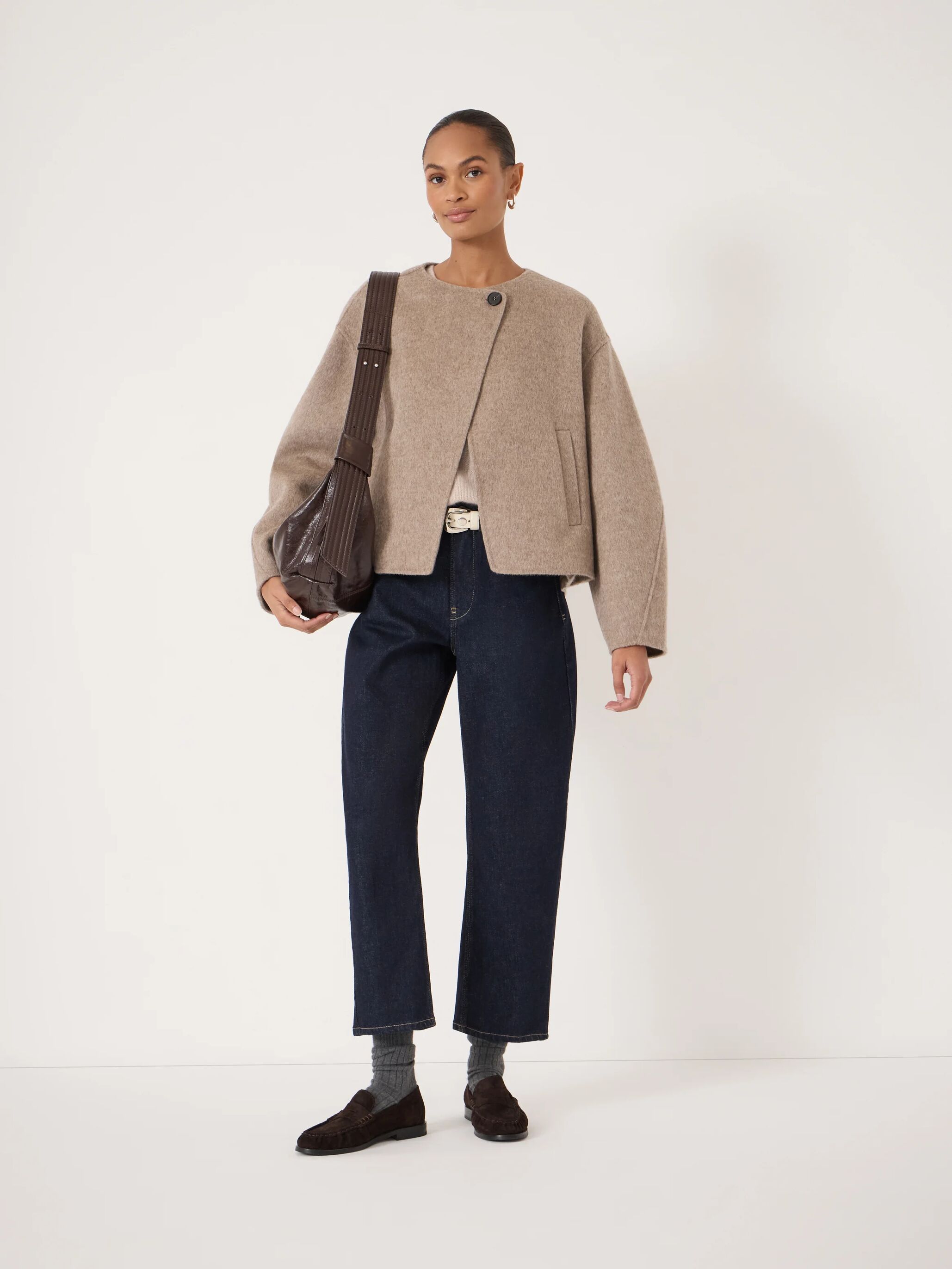 Pure Wool Double Faced Collarless Jacket