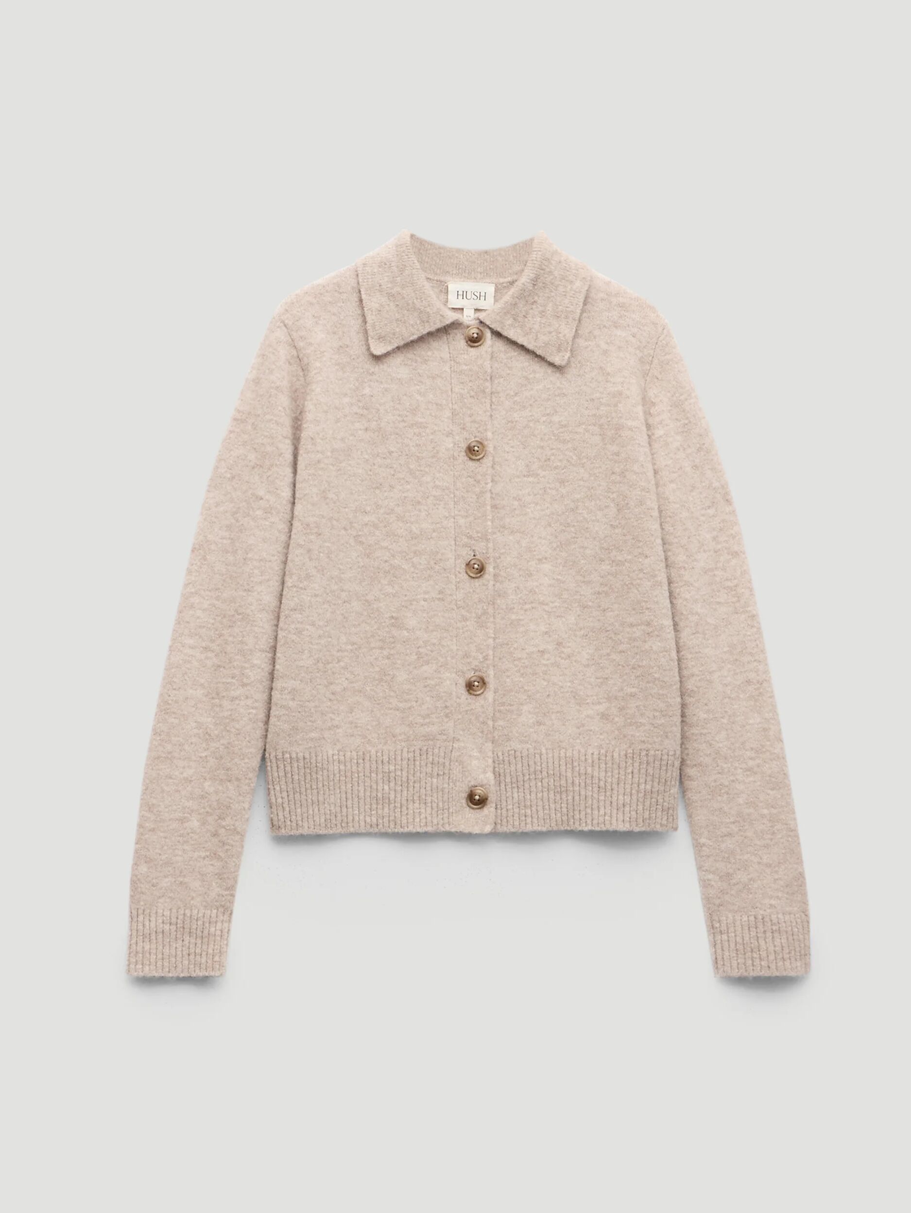 Cedar Wool Blend Collar Detail Cardigan