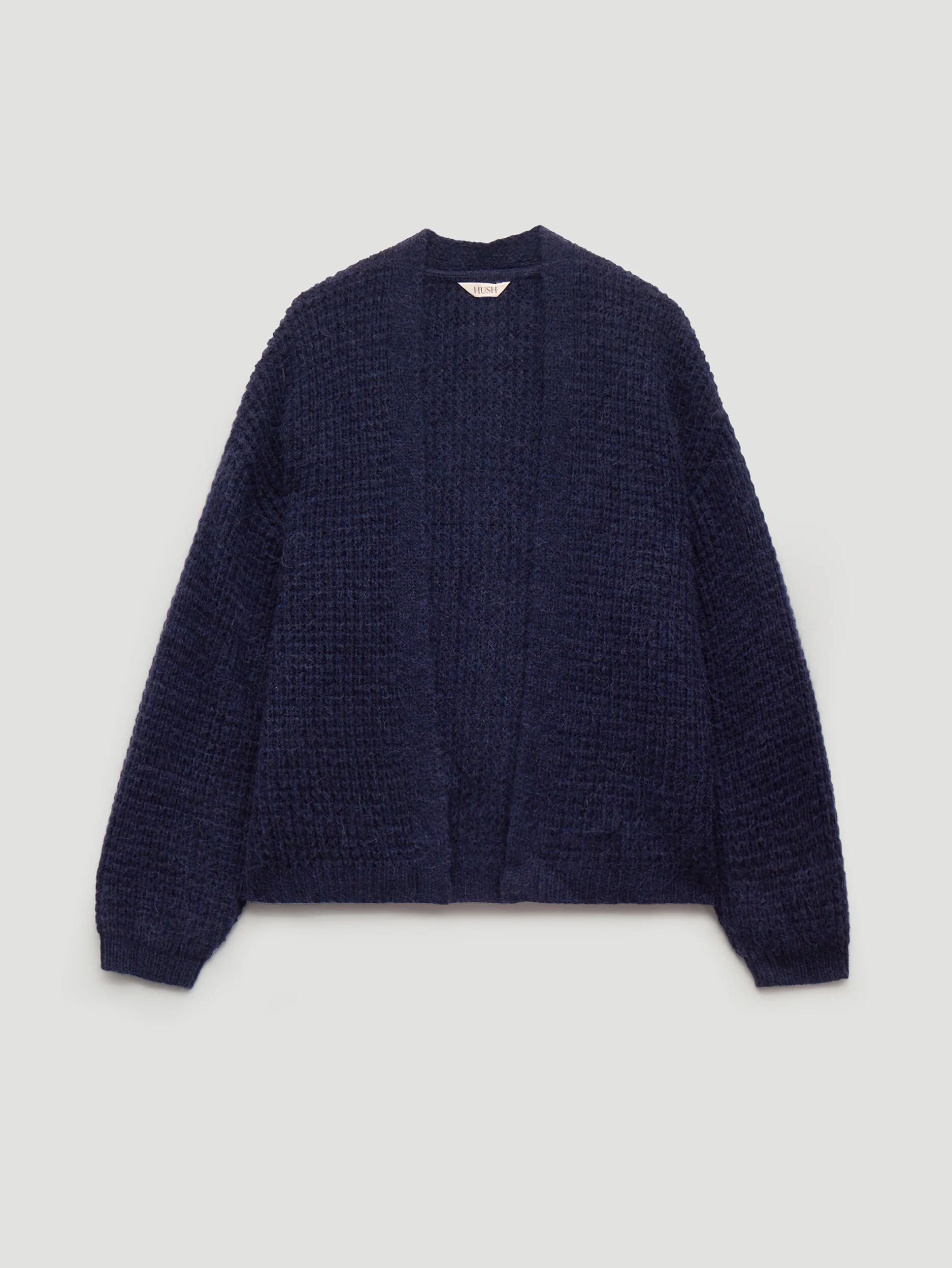 Flossie Waffle Stitch Wool Blend Edge to Edge Cardigan