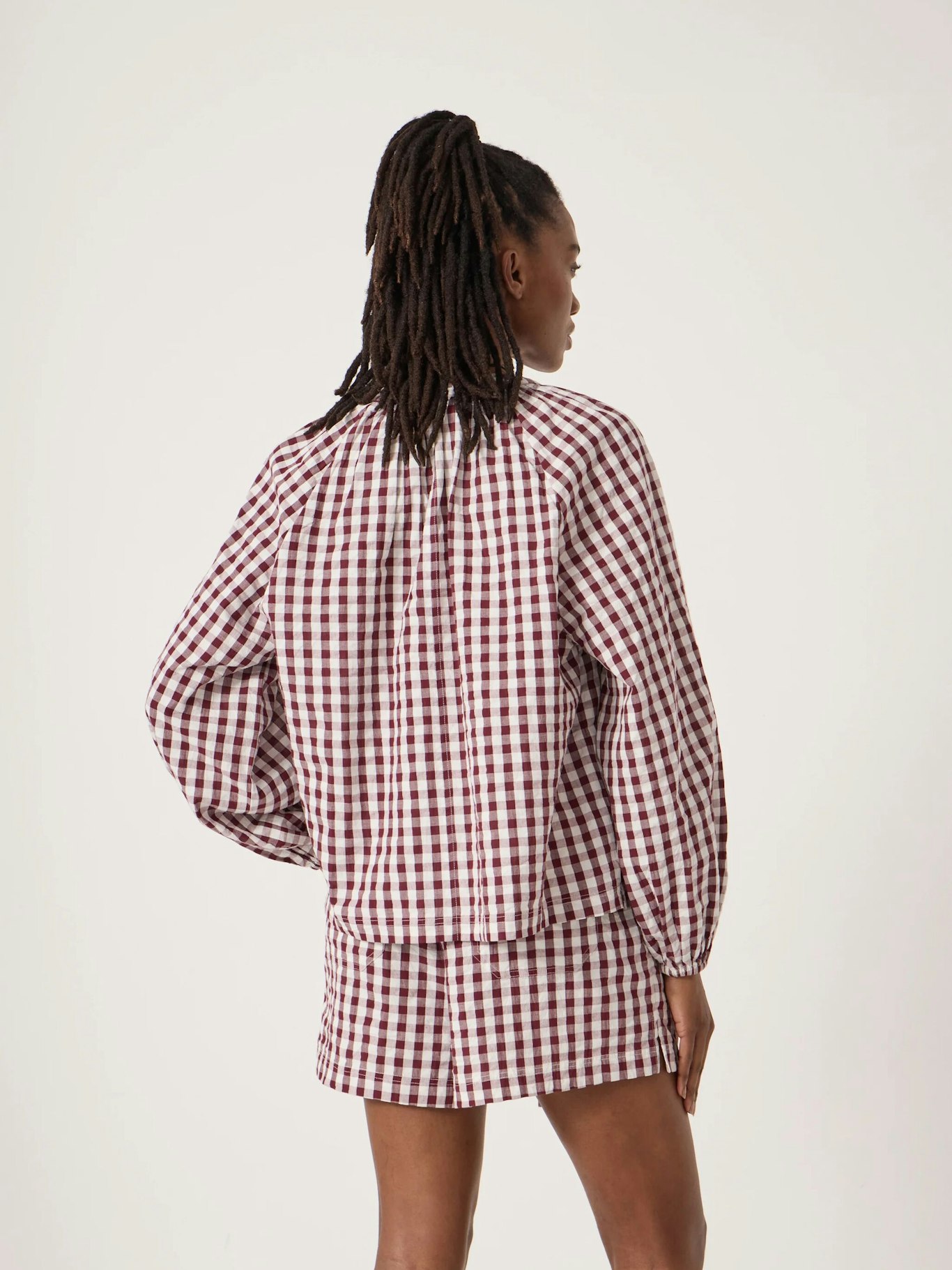 014378-3278-02 Elsa Gathered Gingham Beach Shirt