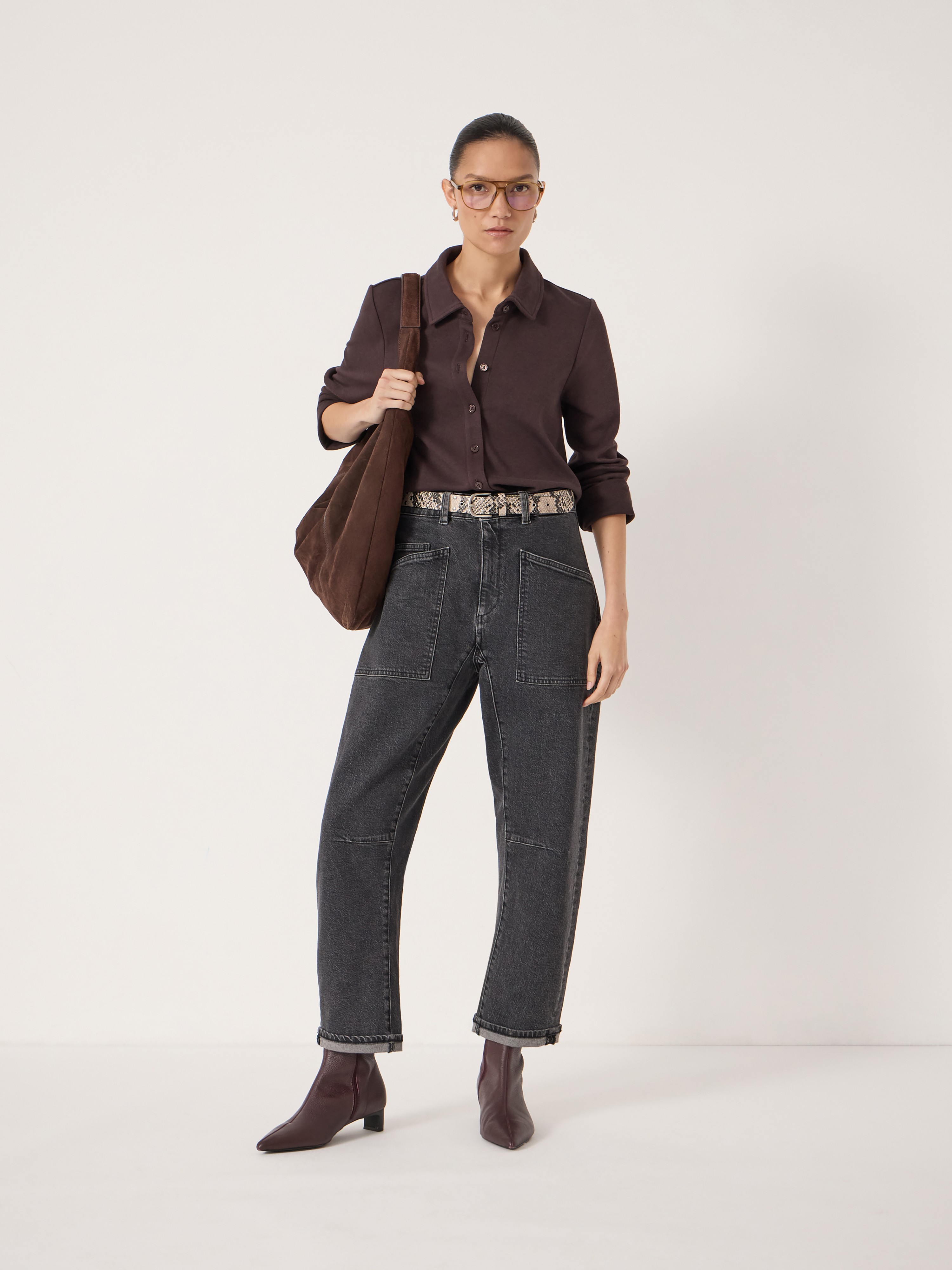 Noa Button A-Line Polo Top