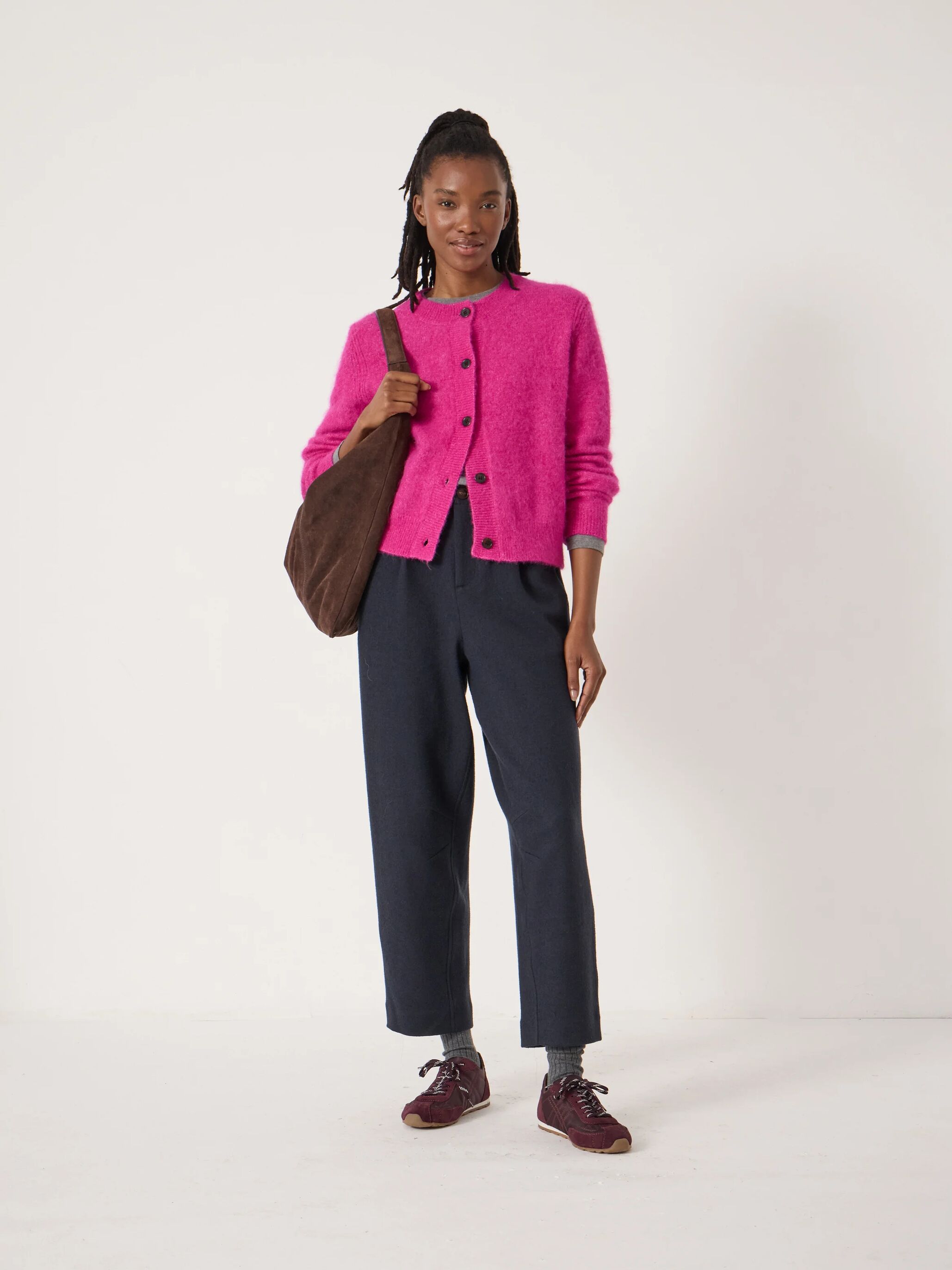 Perrin Crew Neck Alpaca Wool Cardigan