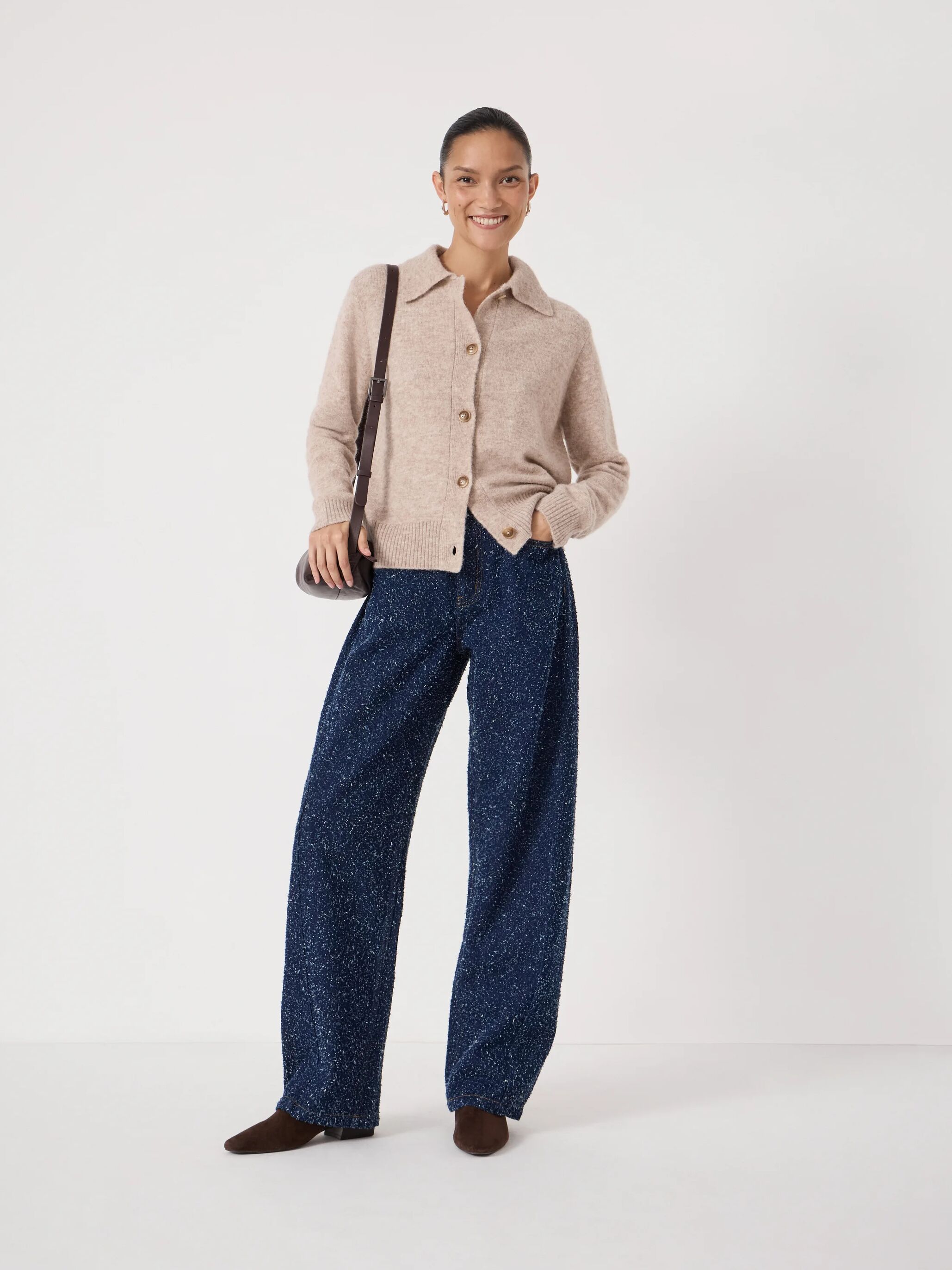 Cedar Wool Blend Collar Detail Cardigan