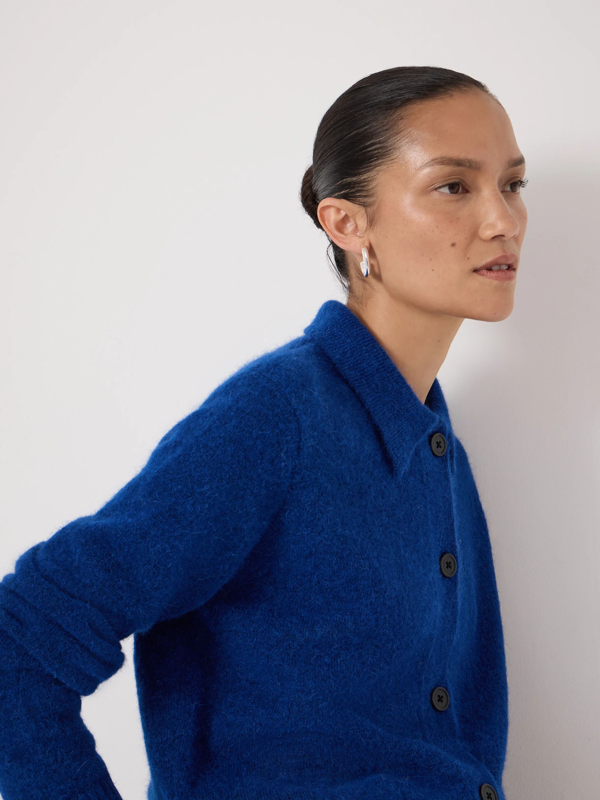 Cedar Wool Blend Collar Detail Cardigan