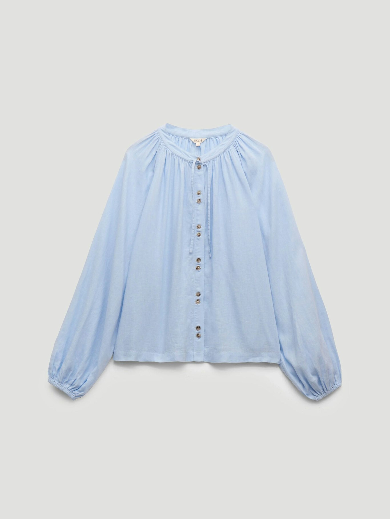 014139-1631-07 Elsa Gathered Linen Beach Shirt
