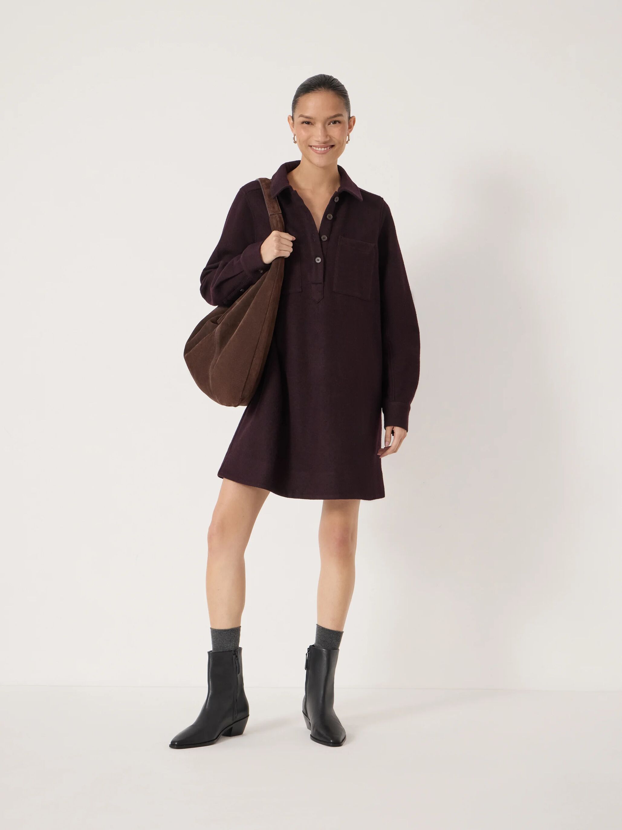Maeve Polo Boiled Wool Dress