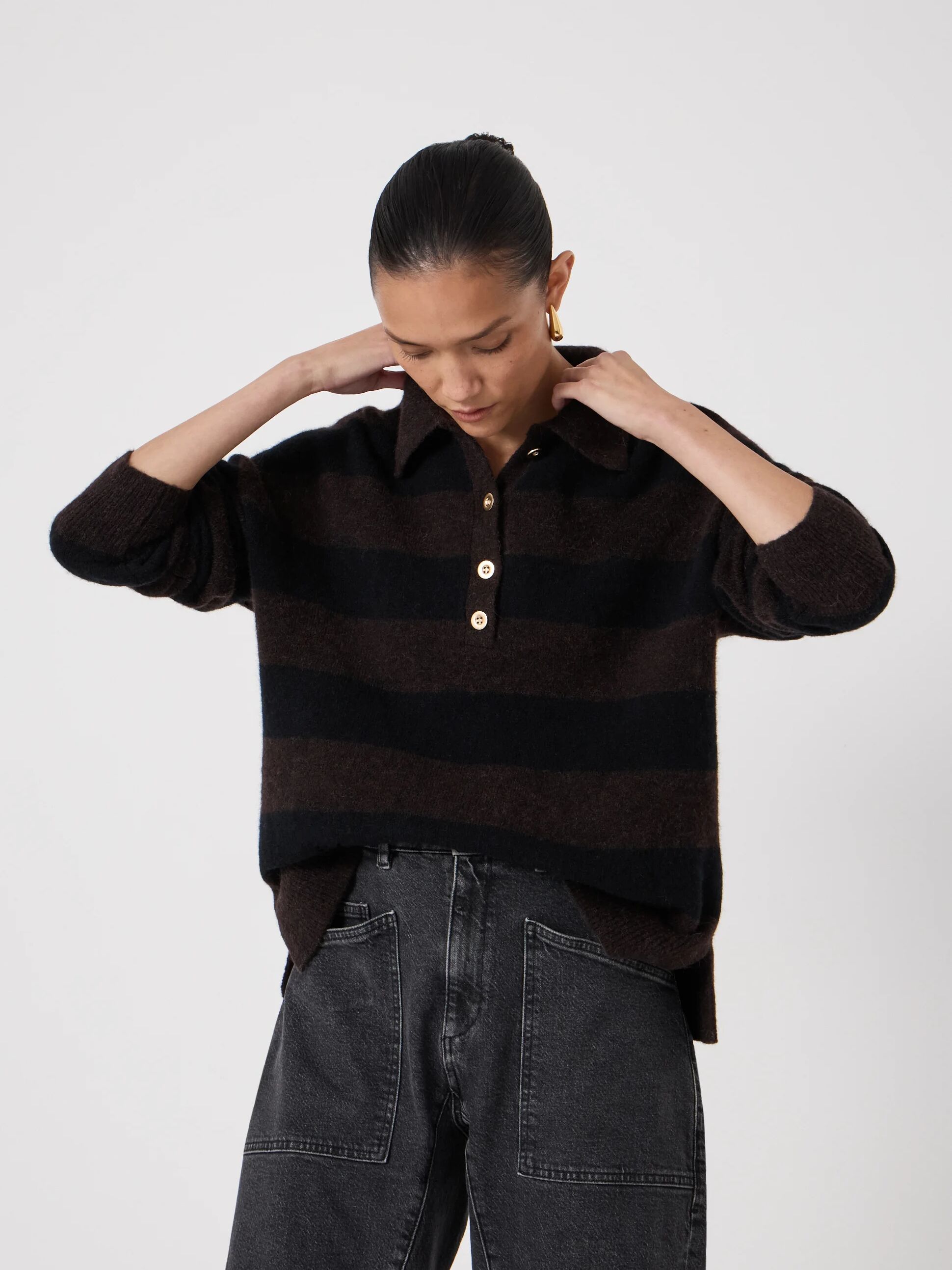 Drew Wool Blend Relaxed Rugby Jumper