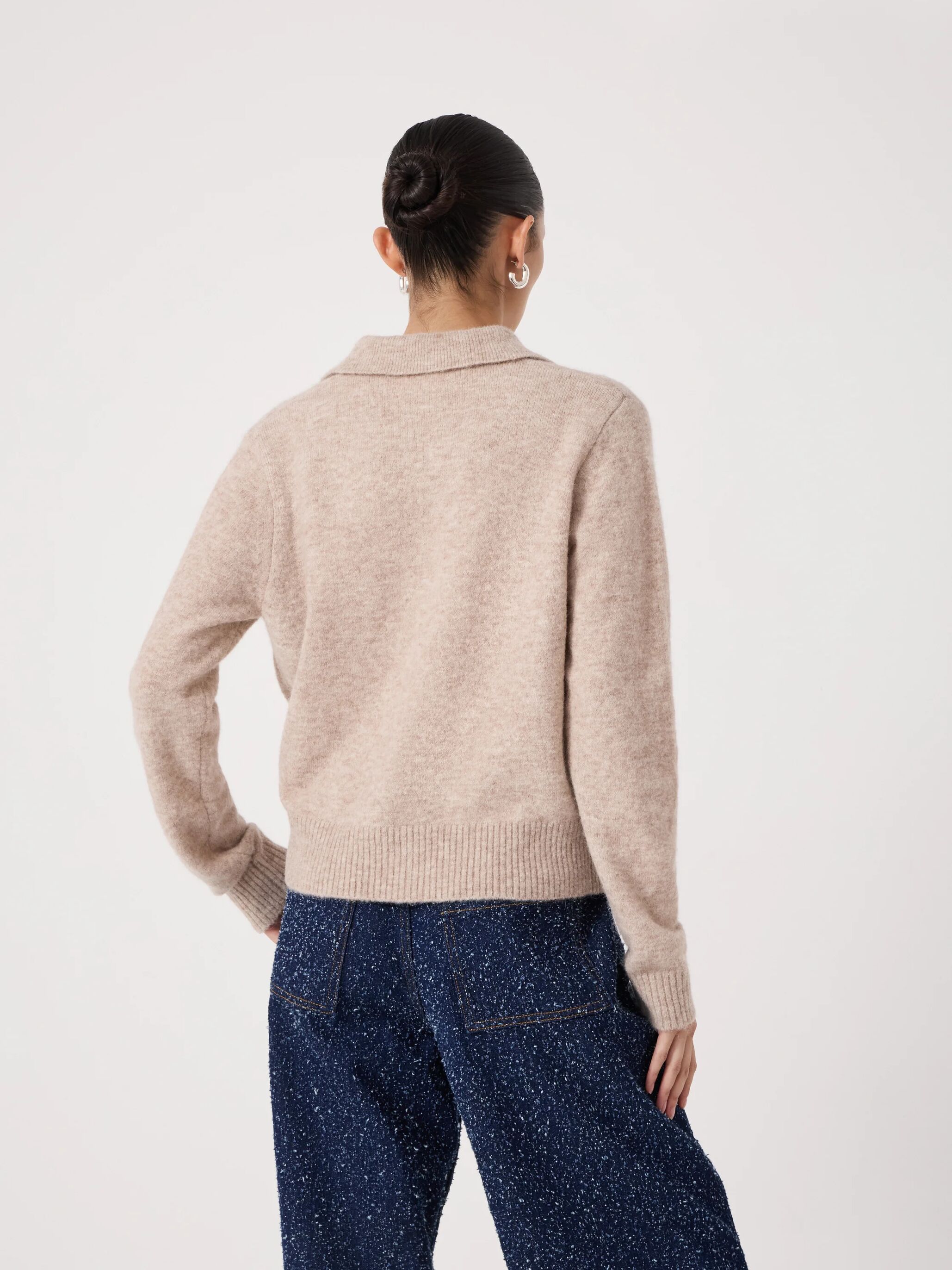 Cedar Wool Blend Collar Detail Cardigan