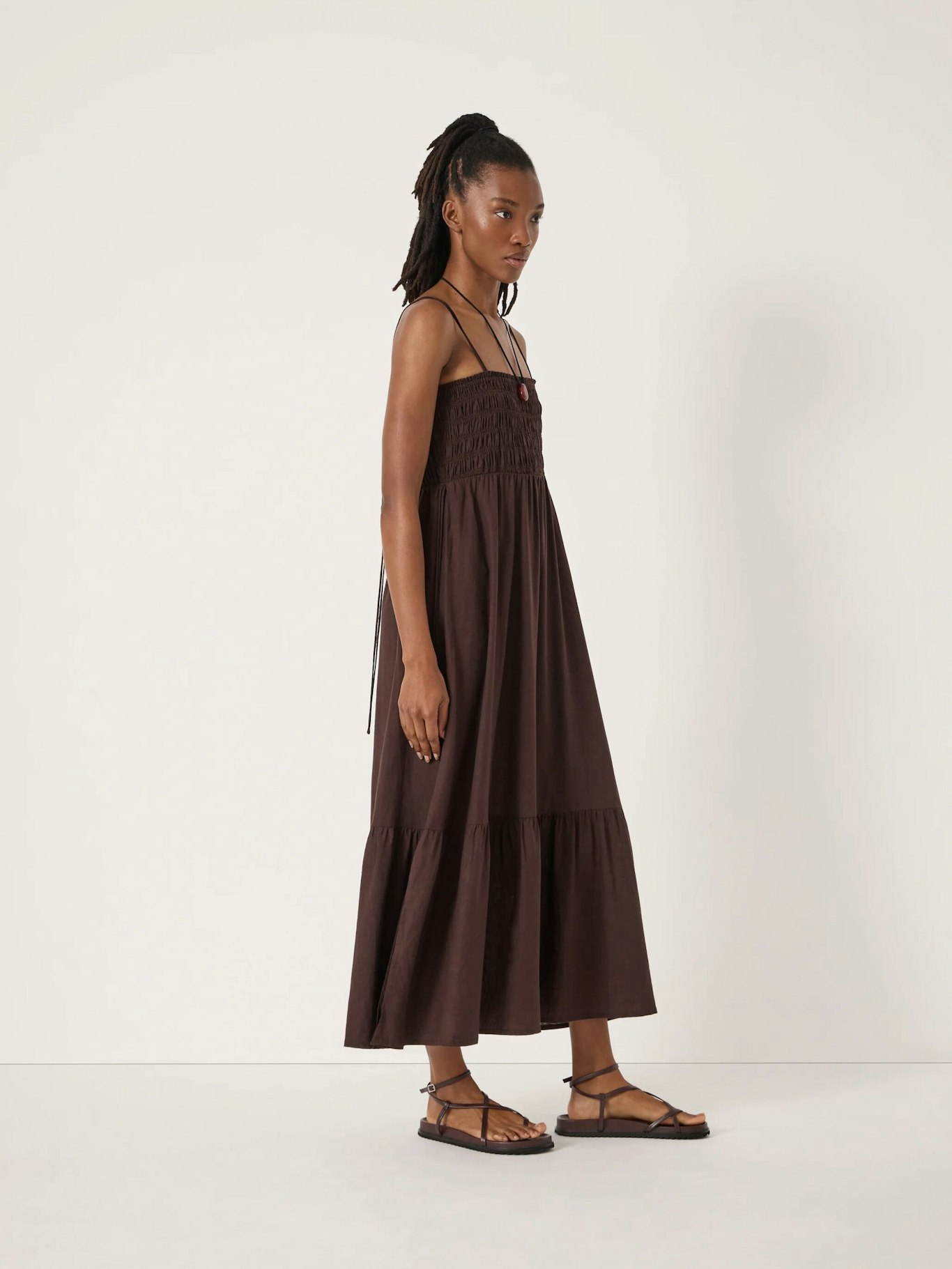 014533-0450-02 Leni Shirred Linen Beach Dress