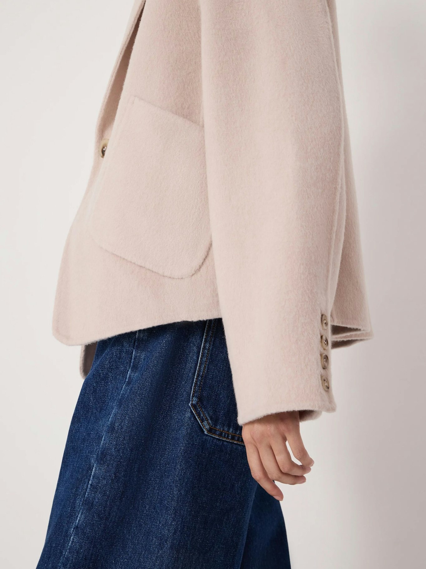 014229-1221-04 Mina Pure Wool Double Faced Cropped Blazer