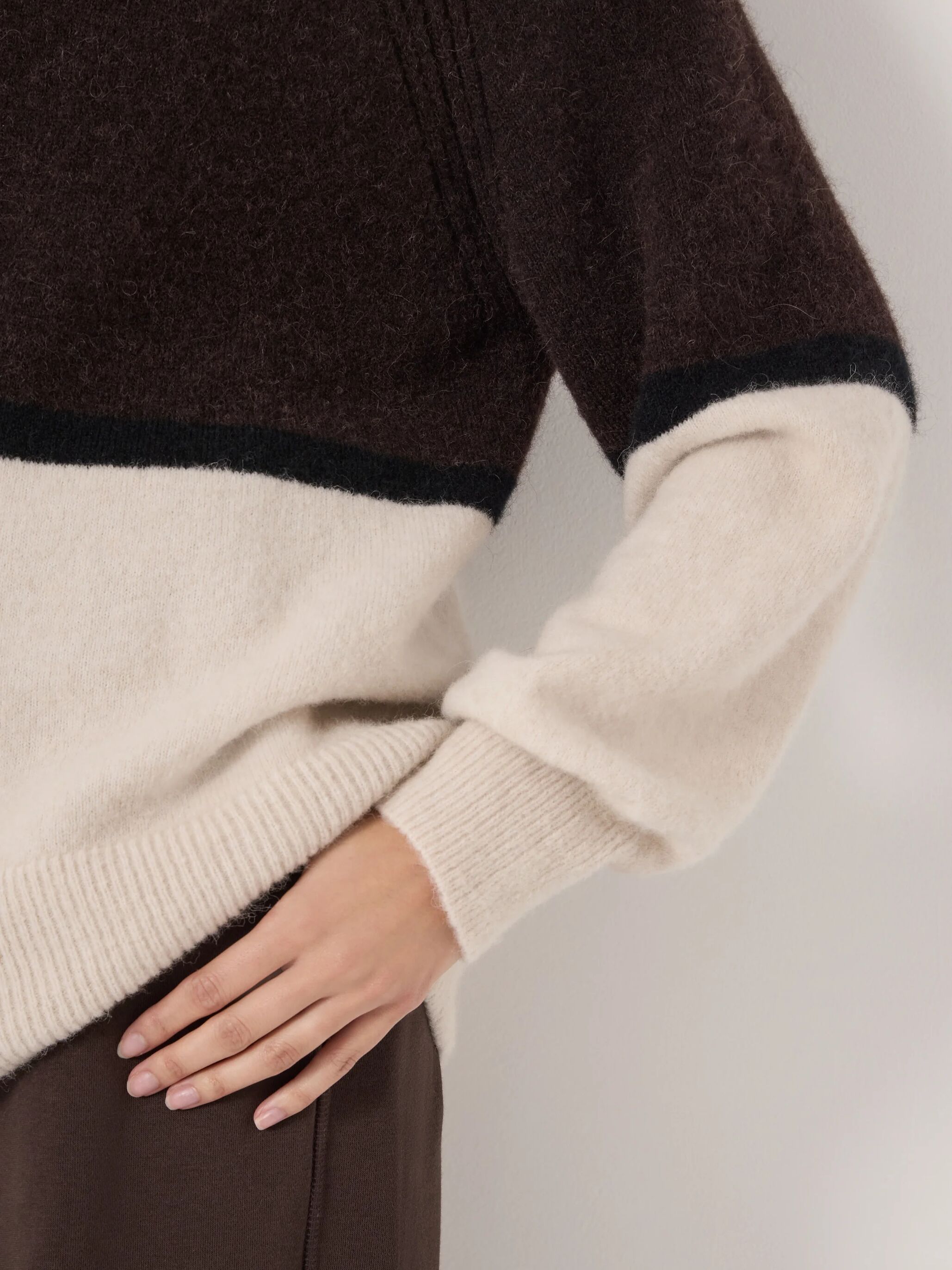 Raye Wool Blend Colour Block Jumper