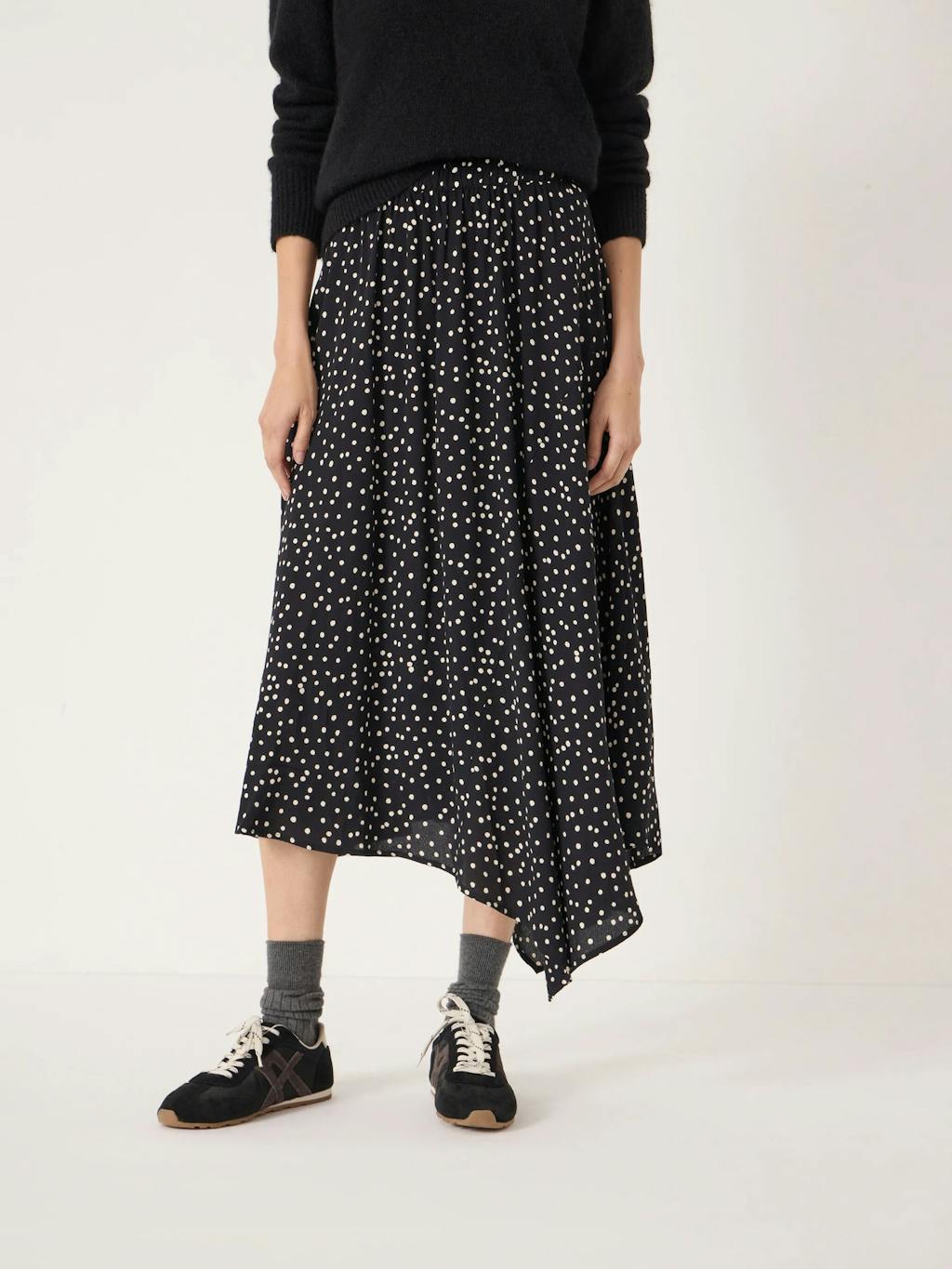 014368-4867-02 Cesca Polka Dot Asymmetric Skirt
