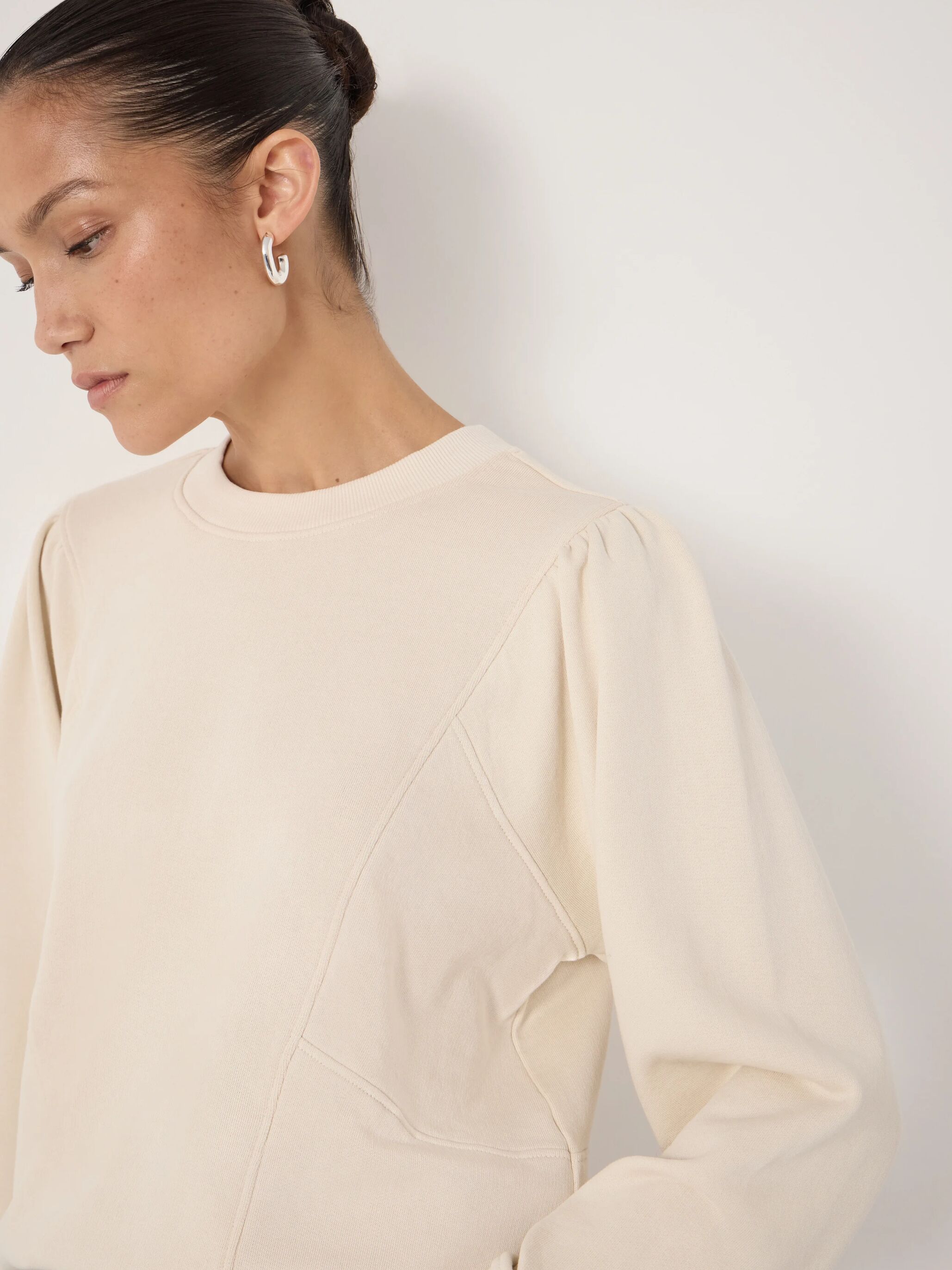 Marlowe Puff Sleeve Cotton Sweatshirt