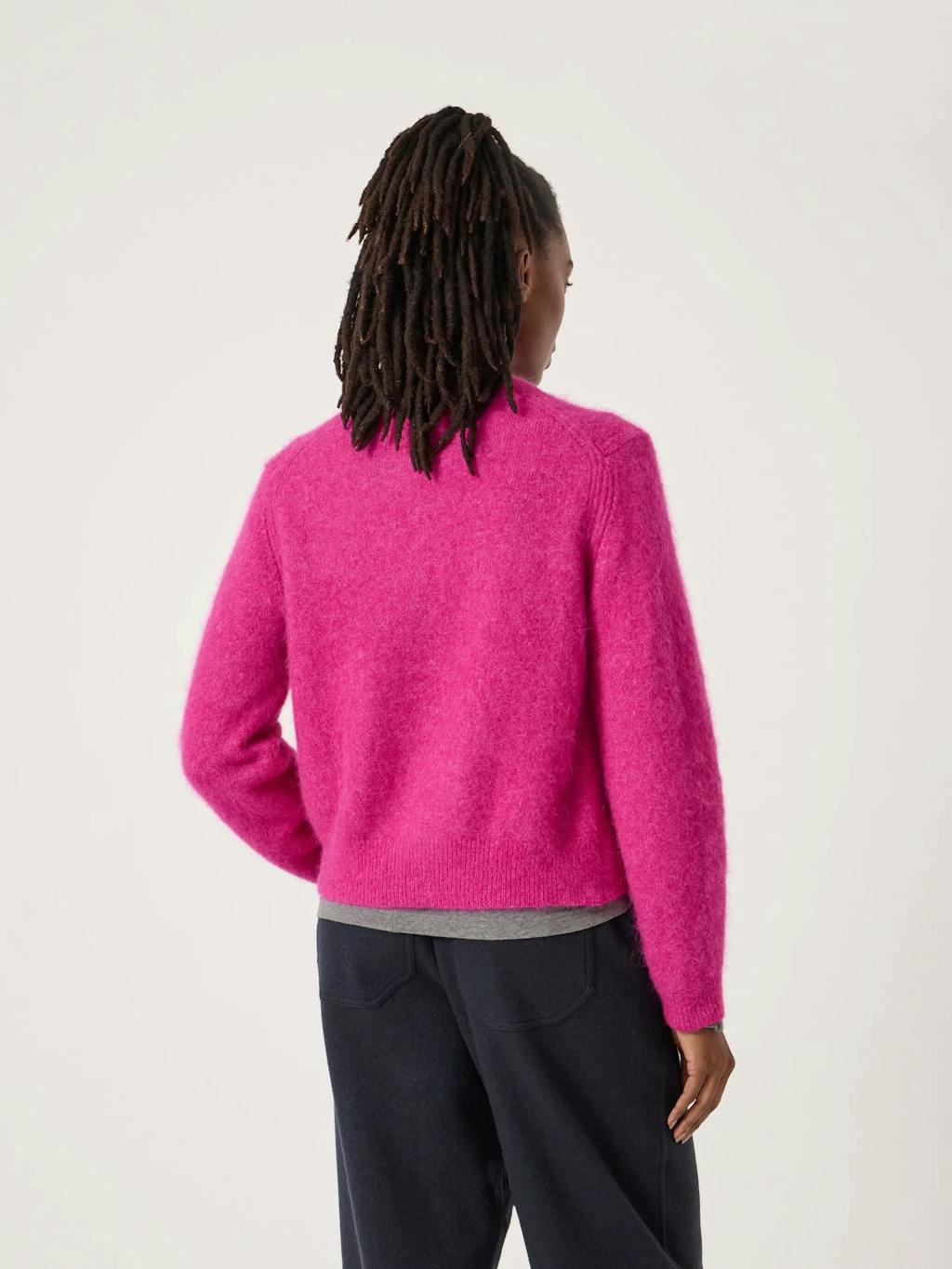 013929-1134-04 Perrin Crew Neck Alpaca Wool Cardigan
