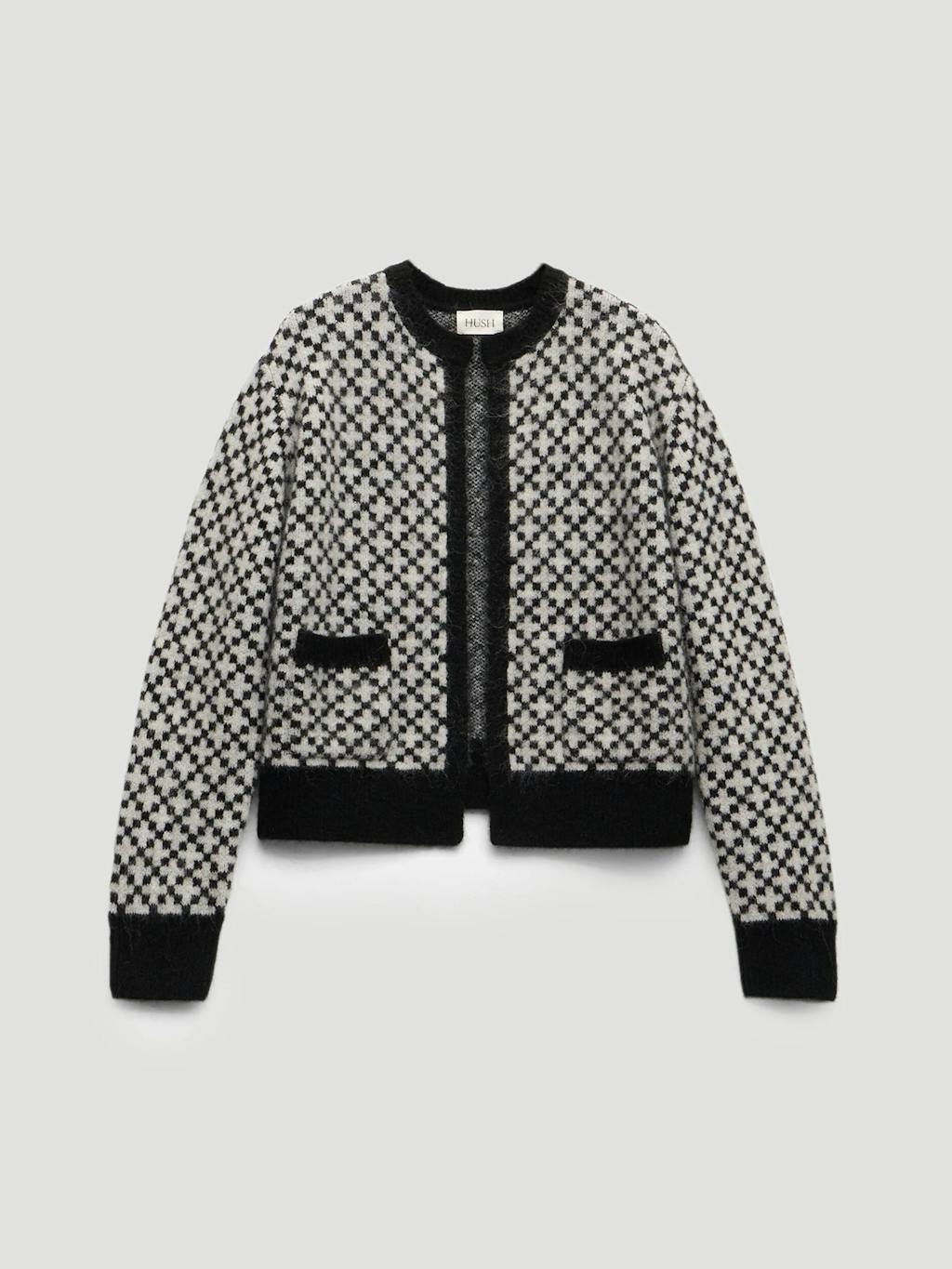 014353-0456-07 Jacquard Edge-to-Edge Cardigan with Wool