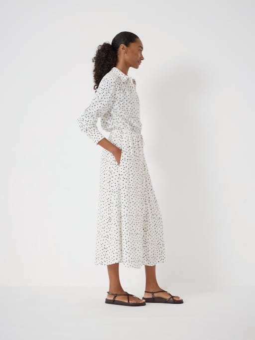 Rosey Polka Dot Midi Shirt Dress
