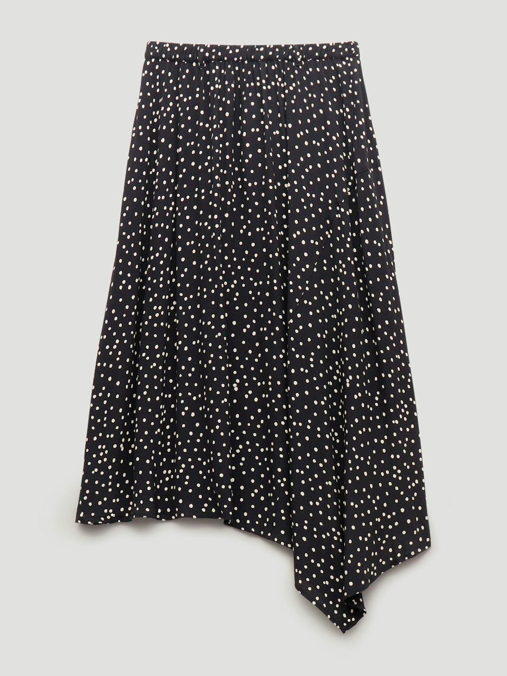 014368-4867-07 Cesca Polka Dot Asymmetric Skirt