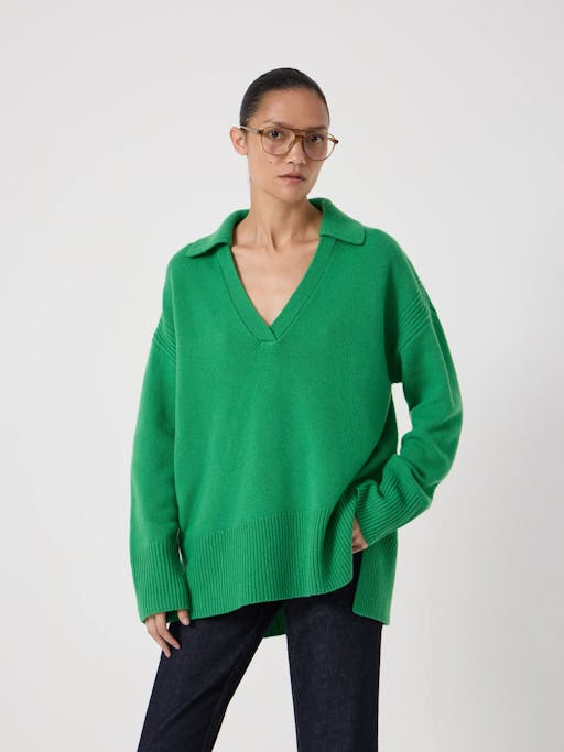 Carys Merino Collared Relaxed Jumper
