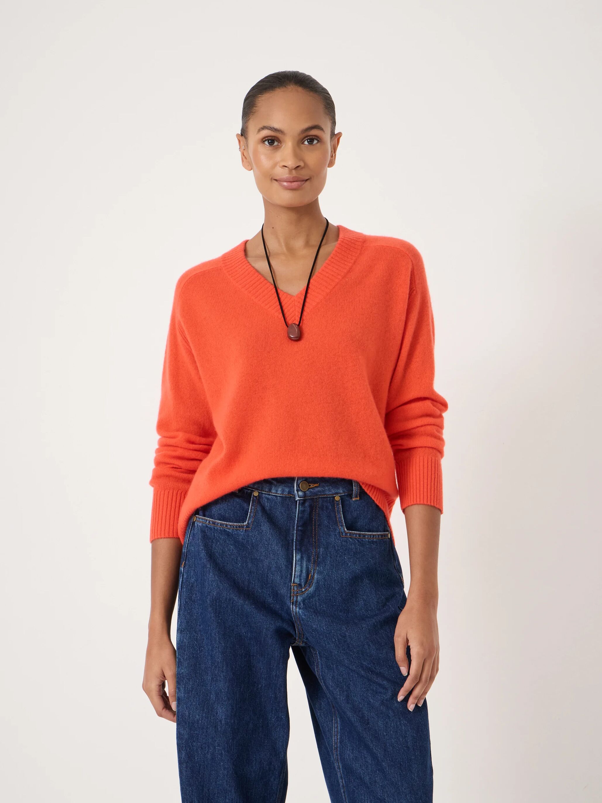 Colette Cashmere V-Neck Saddle Sleeve Jumper