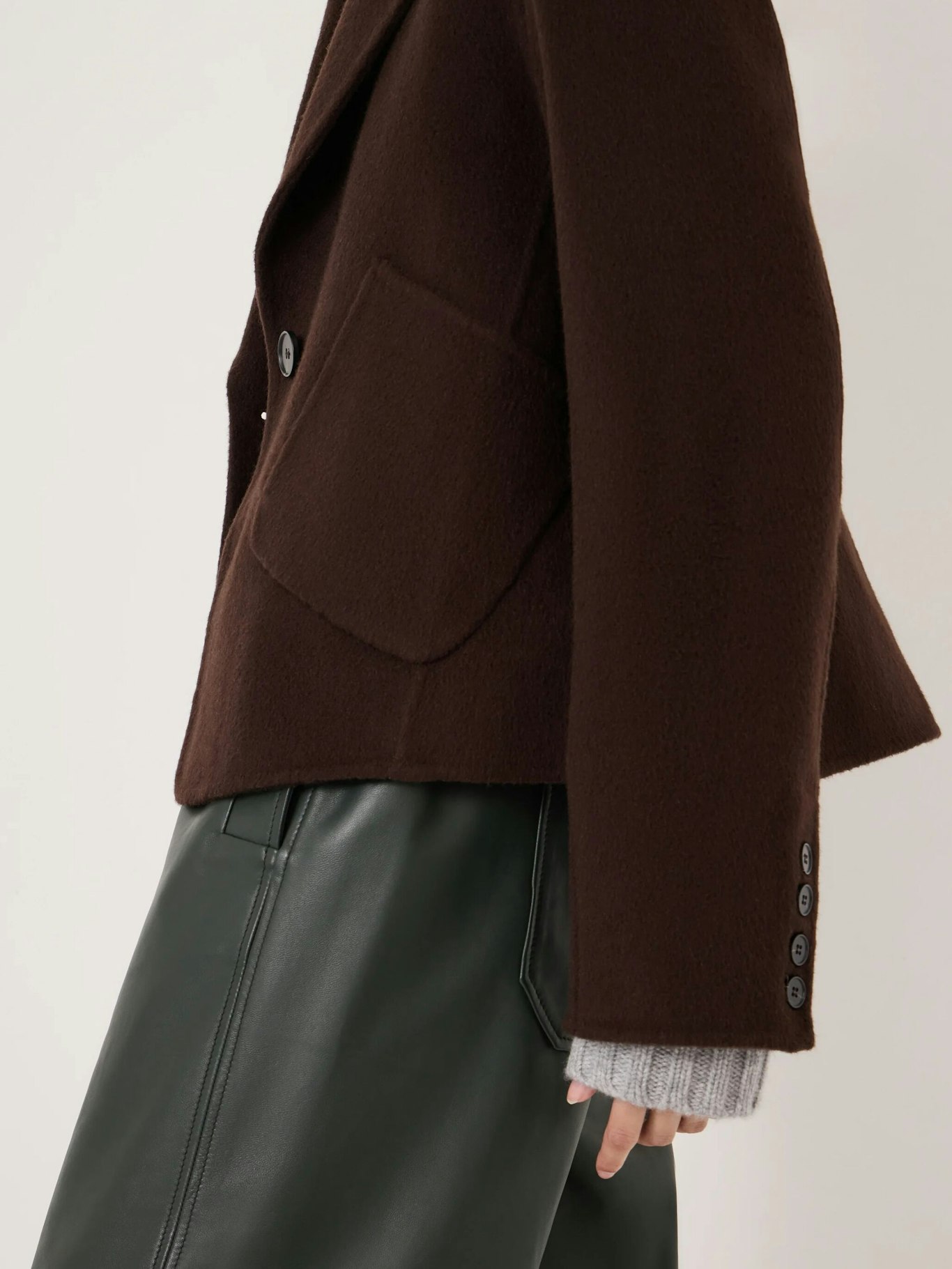 014229-0676-04 Mina Pure Wool Double Faced Cropped Blazer