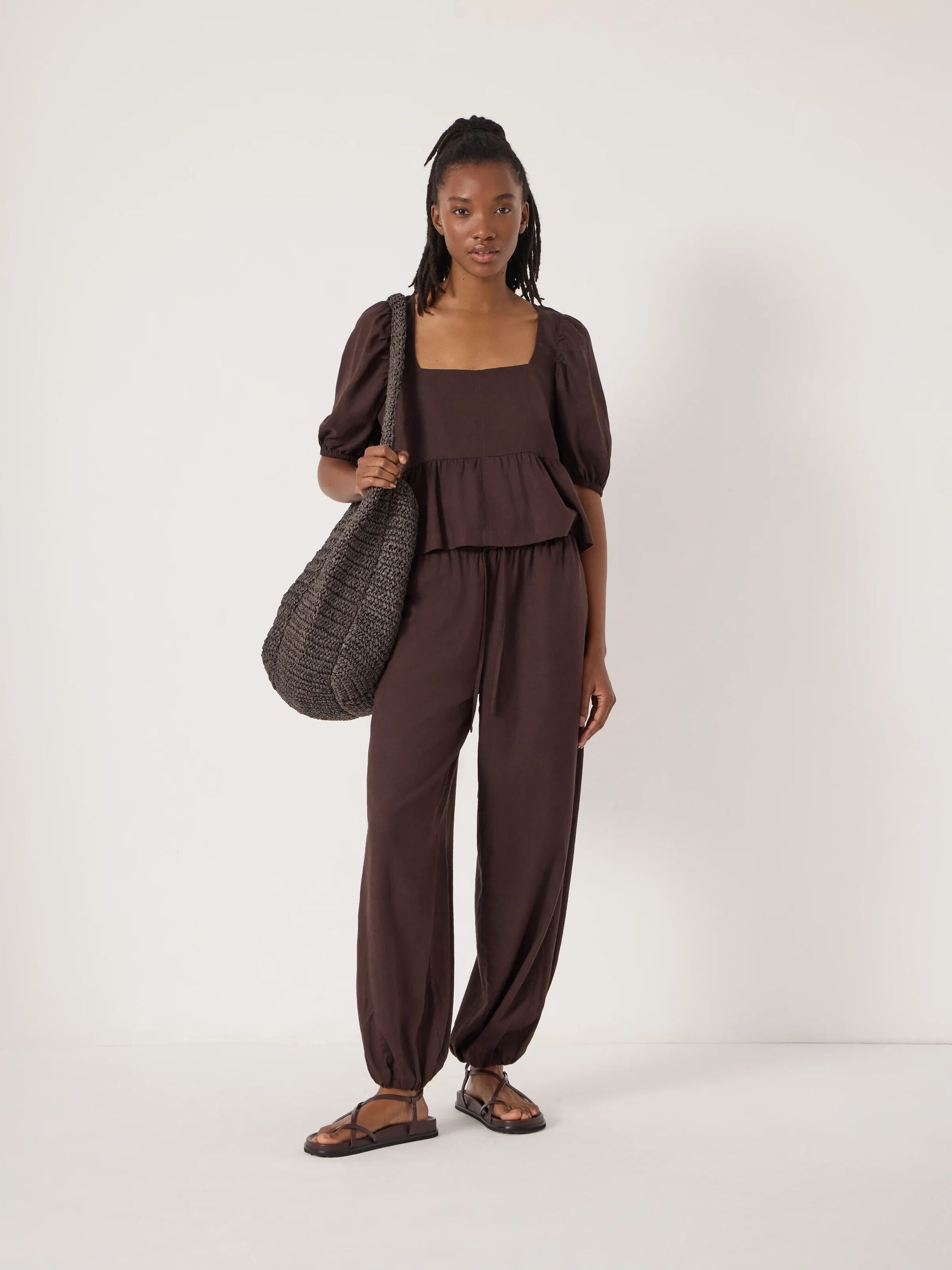 Tove Linen Balloon Beach Trousers