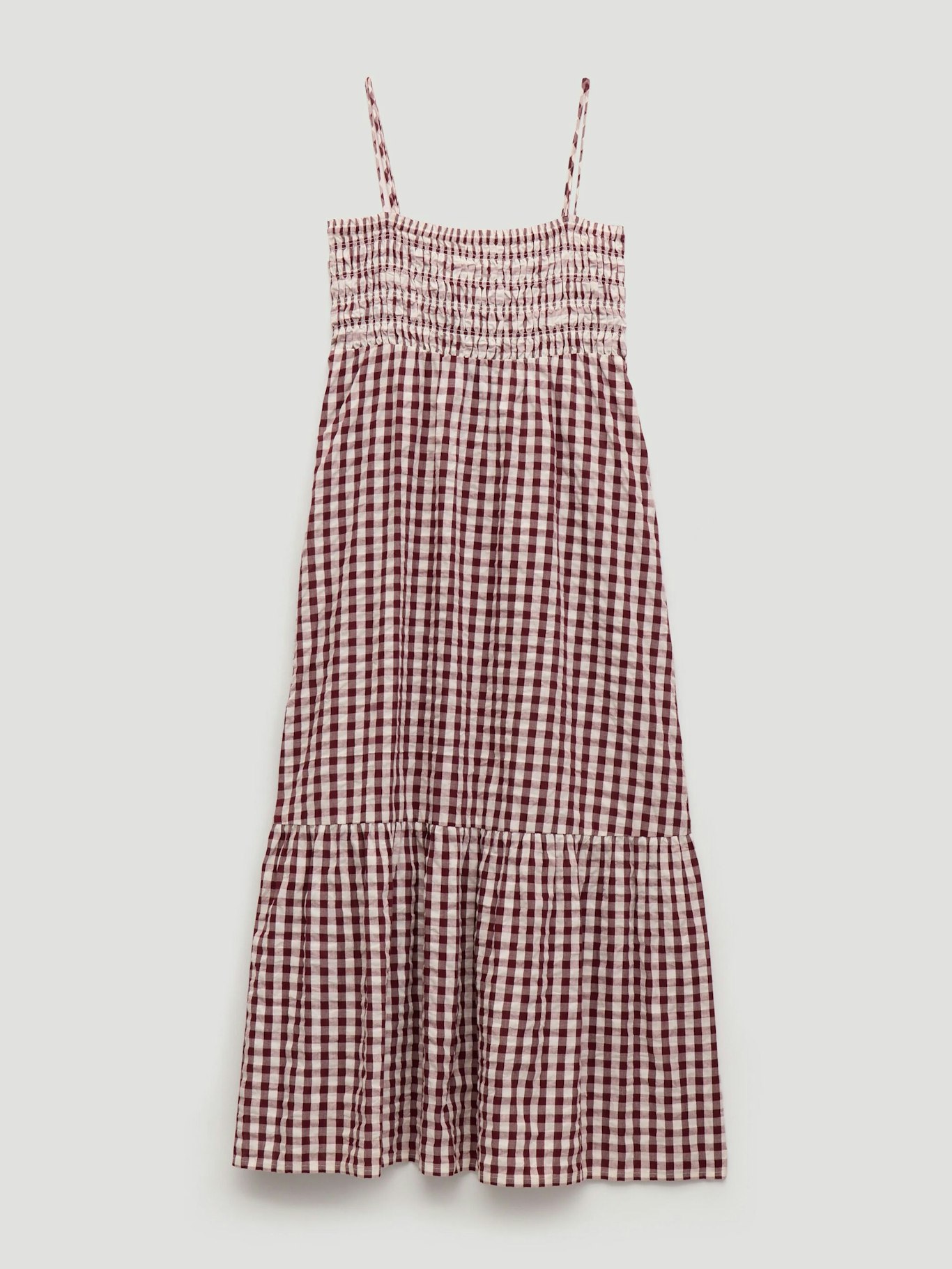 014534-3278-07 Leni Shirred Gingham Beach Dress
