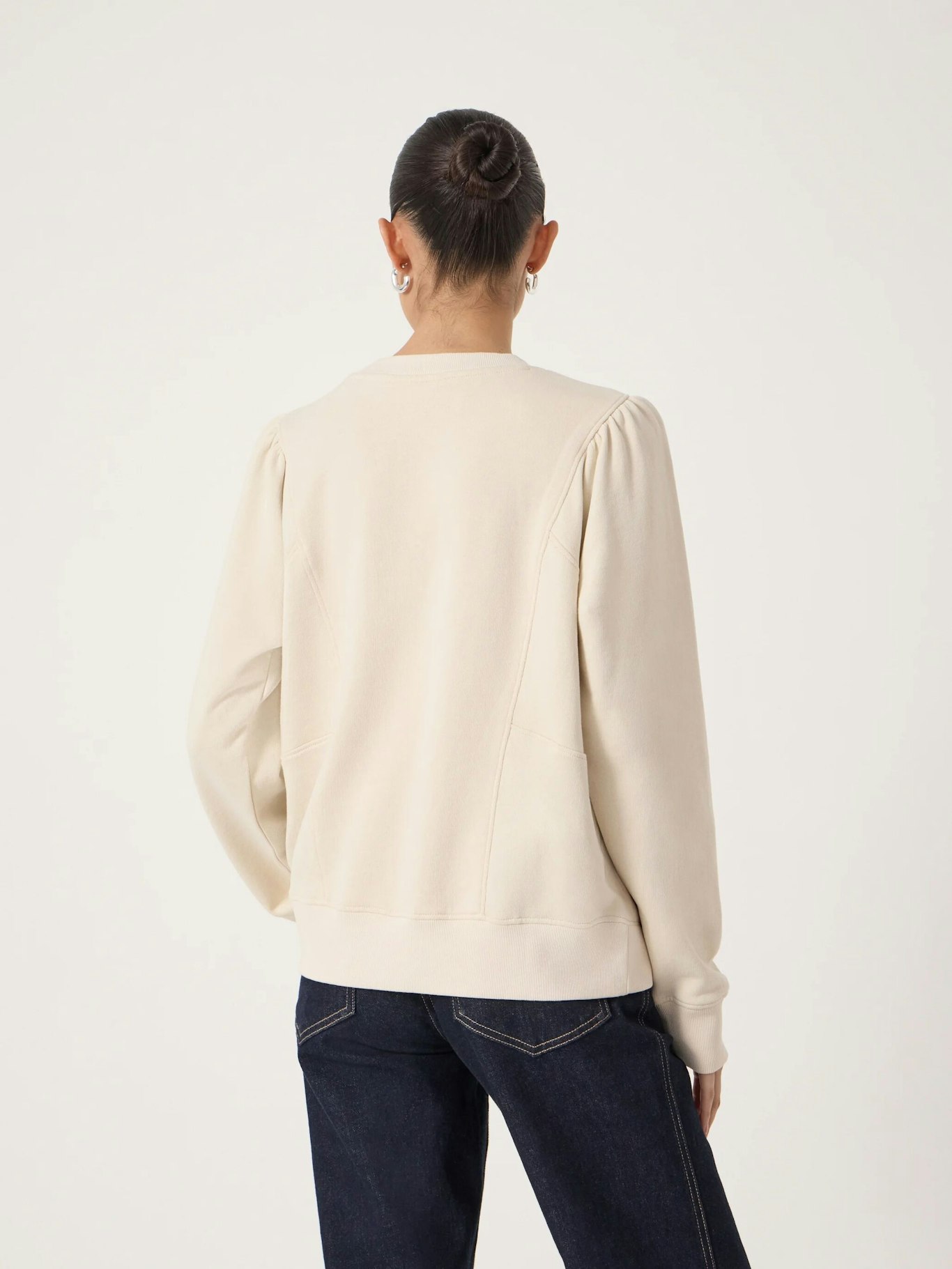 014551-0340-03 Marlowe Puff Sleeve Cotton Sweatshirt