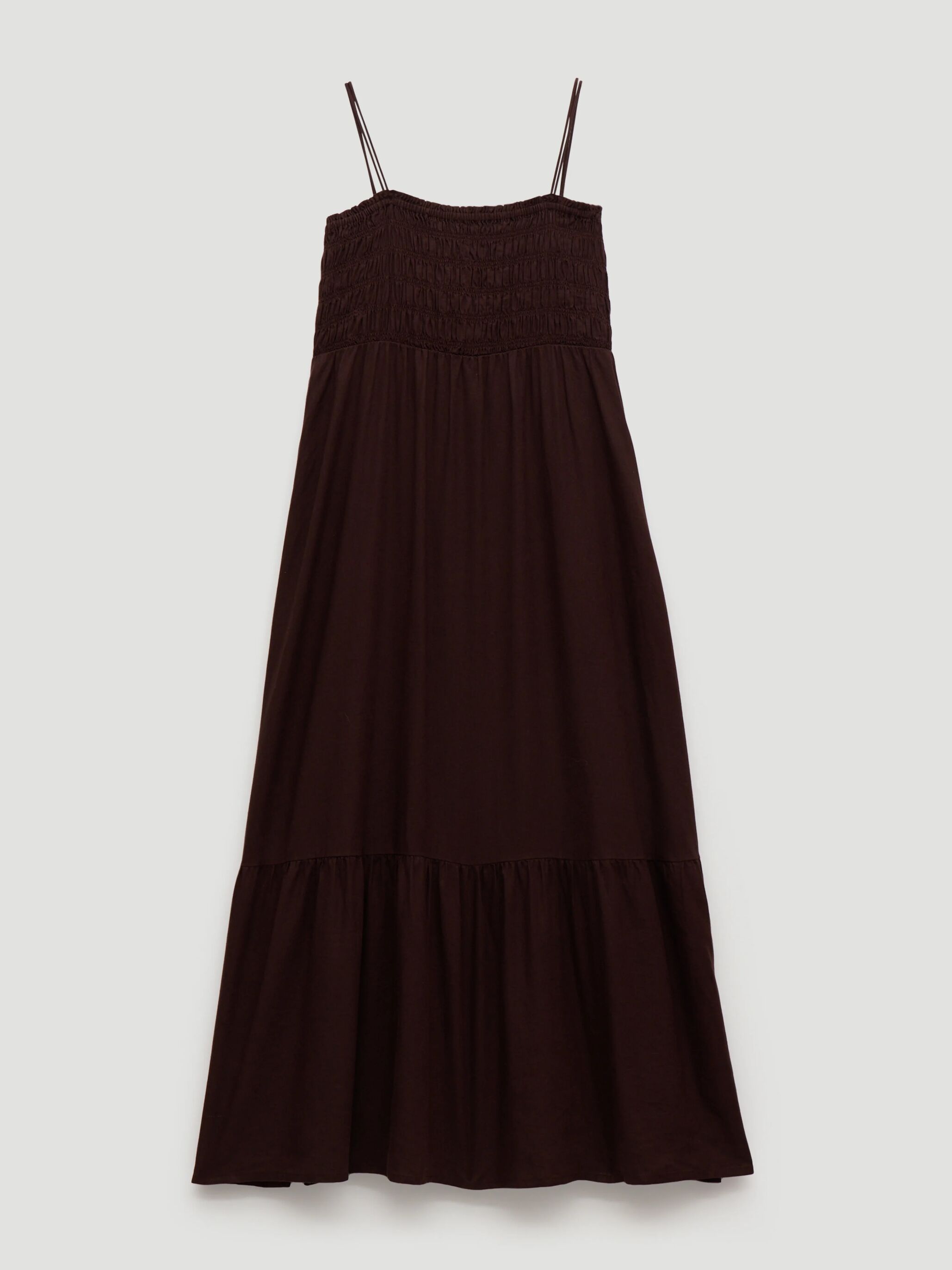 Leni Shirred Linen Beach Dress