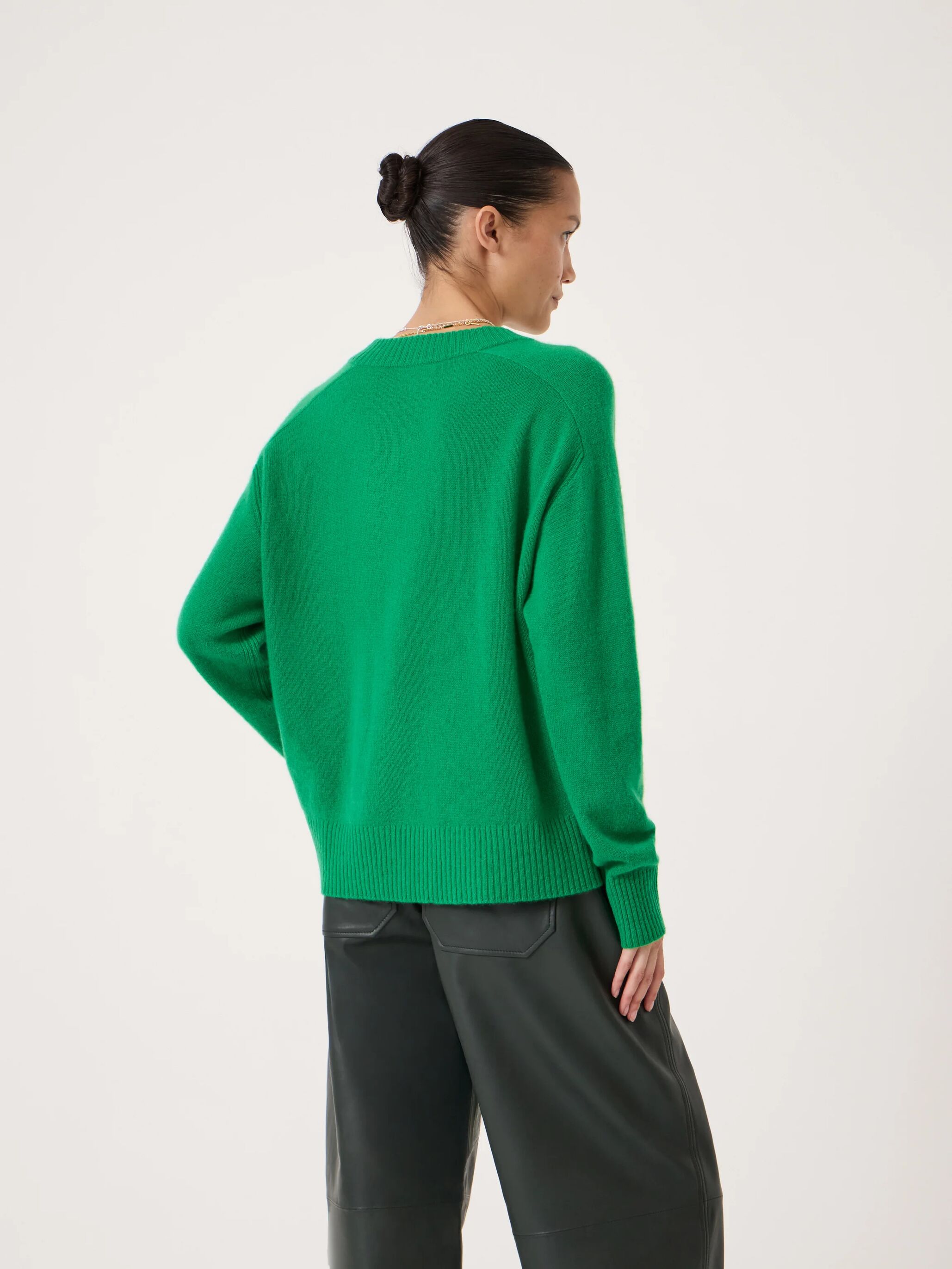 Colette Cashmere V-Neck Saddle Sleeve Jumper