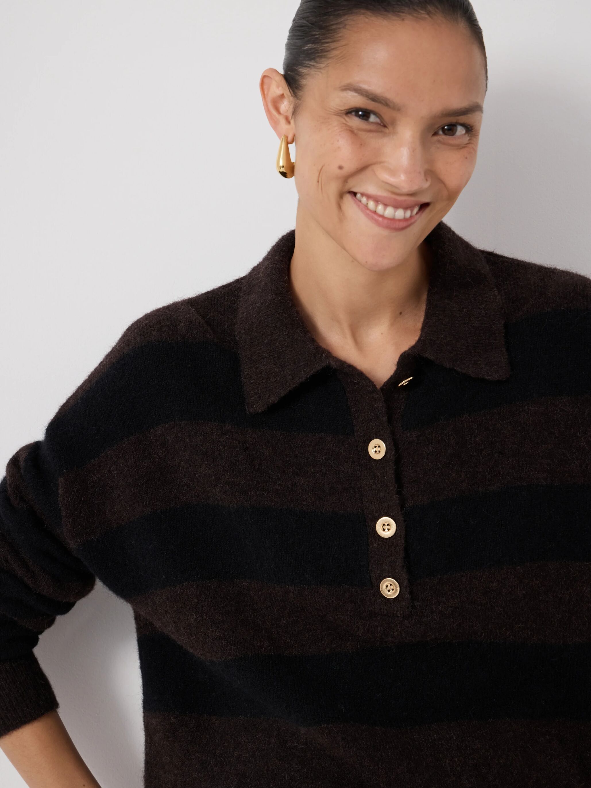 Drew Wool Blend Relaxed Rugby Jumper