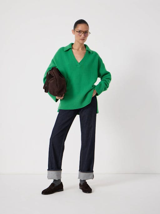 Carys Merino Collared Relaxed Jumper