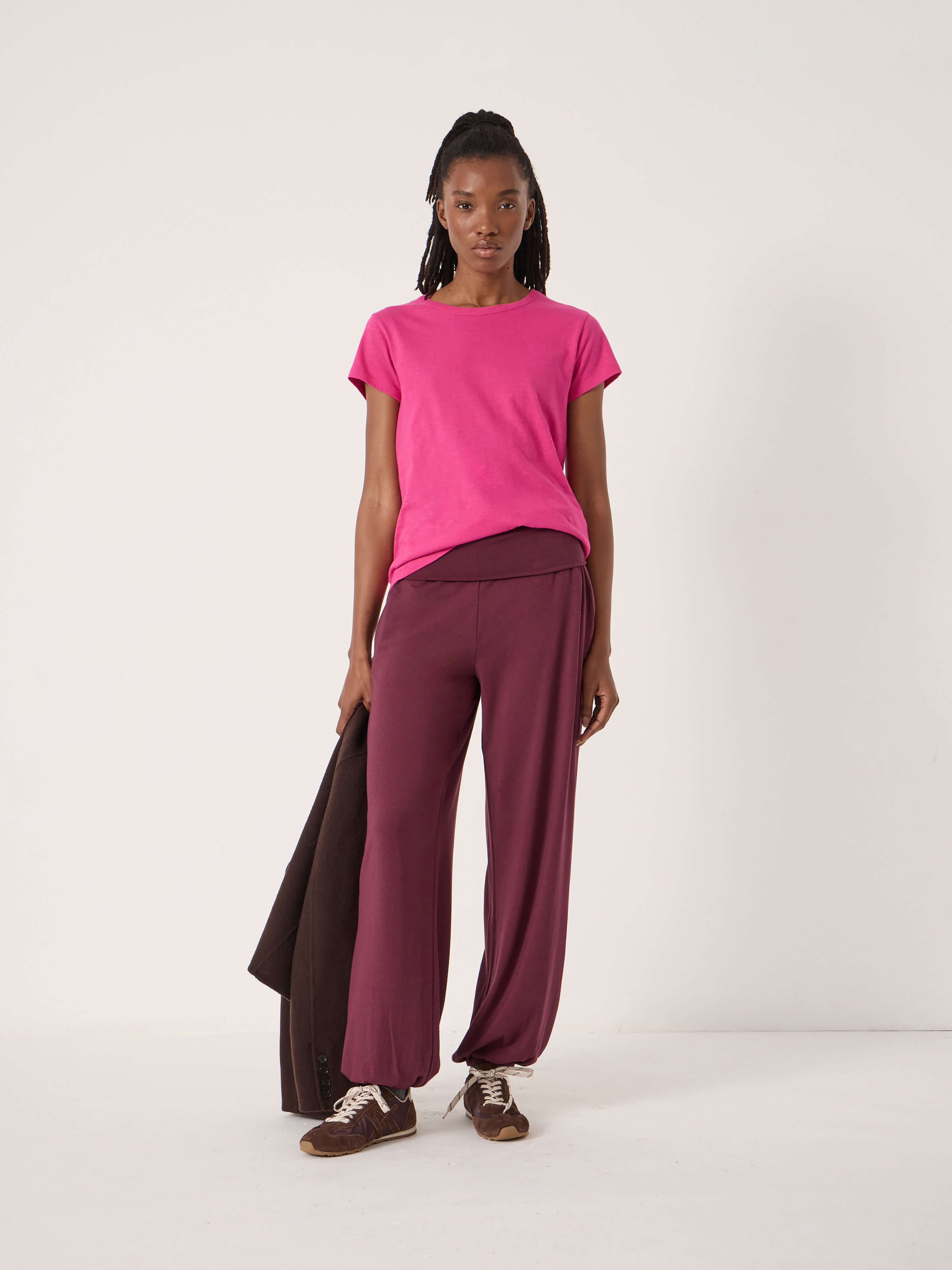 Slim Fit Slub Cotton Crew Neck T-Shirt