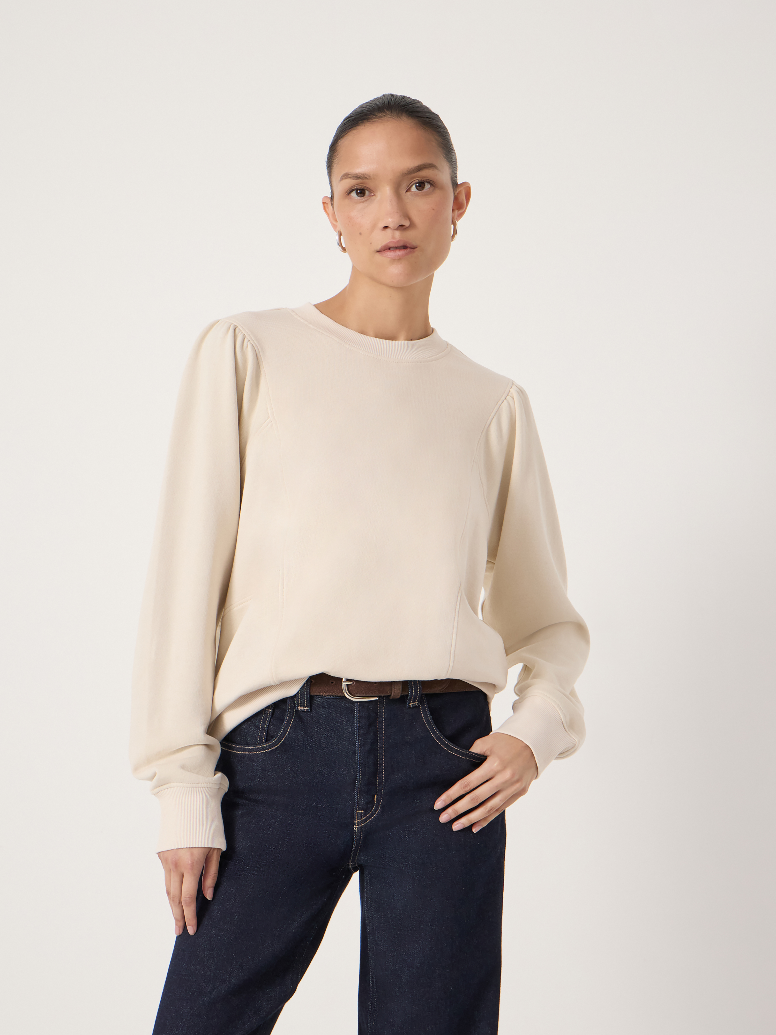 Marlowe Puff Sleeve Cotton Sweatshirt