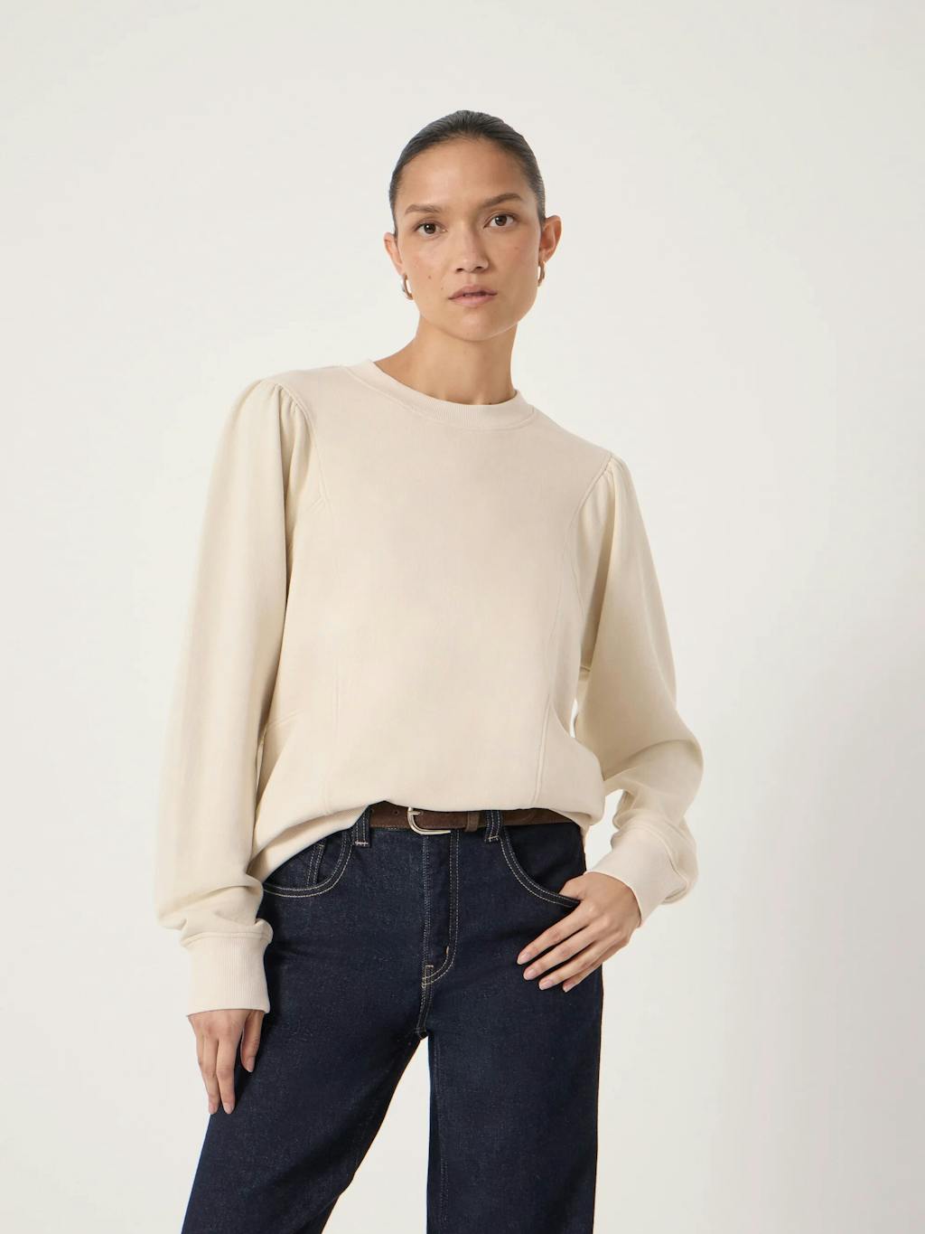 014551-0340-01 Marlowe Puff Sleeve Cotton Sweatshirt