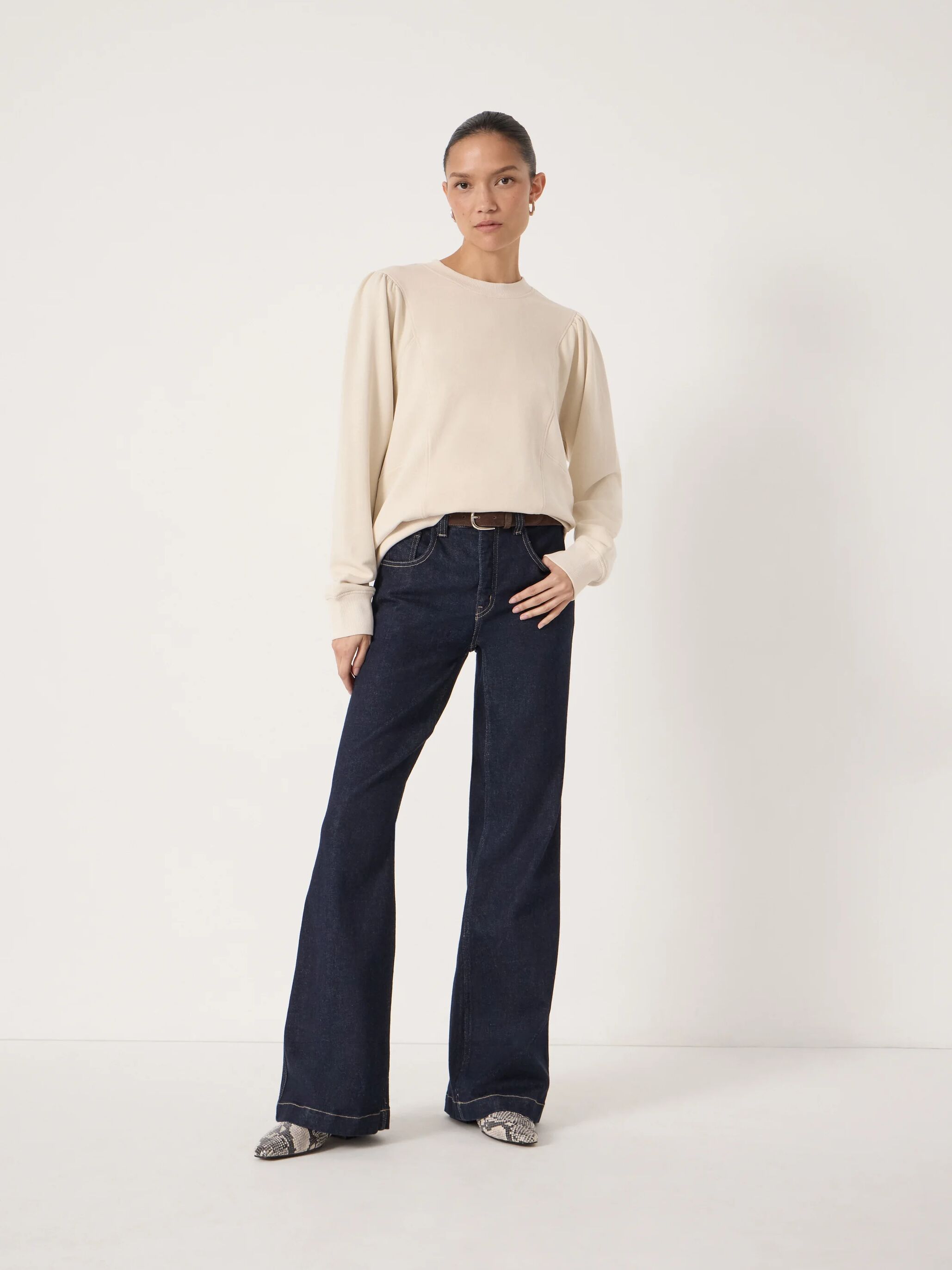 Marlowe Puff Sleeve Cotton Sweatshirt