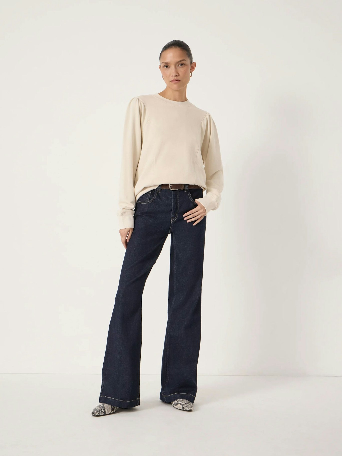 014551-0340-02 Marlowe Puff Sleeve Cotton Sweatshirt