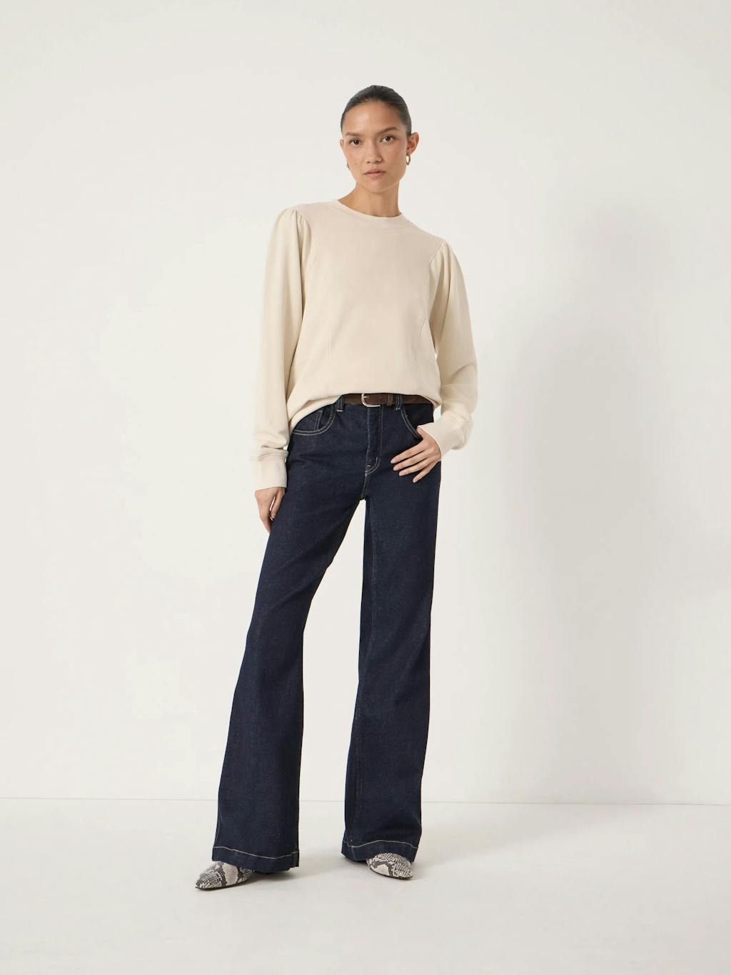 014551-0340-02 Marlowe Puff Sleeve Cotton Sweatshirt