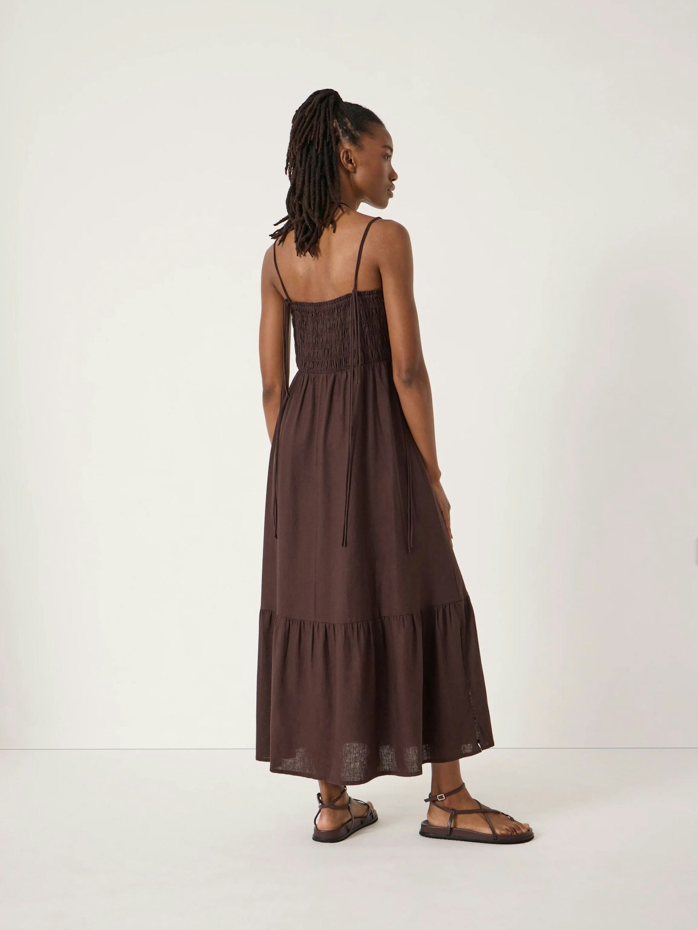 014533-0450-03 Leni Shirred Linen Beach Dress