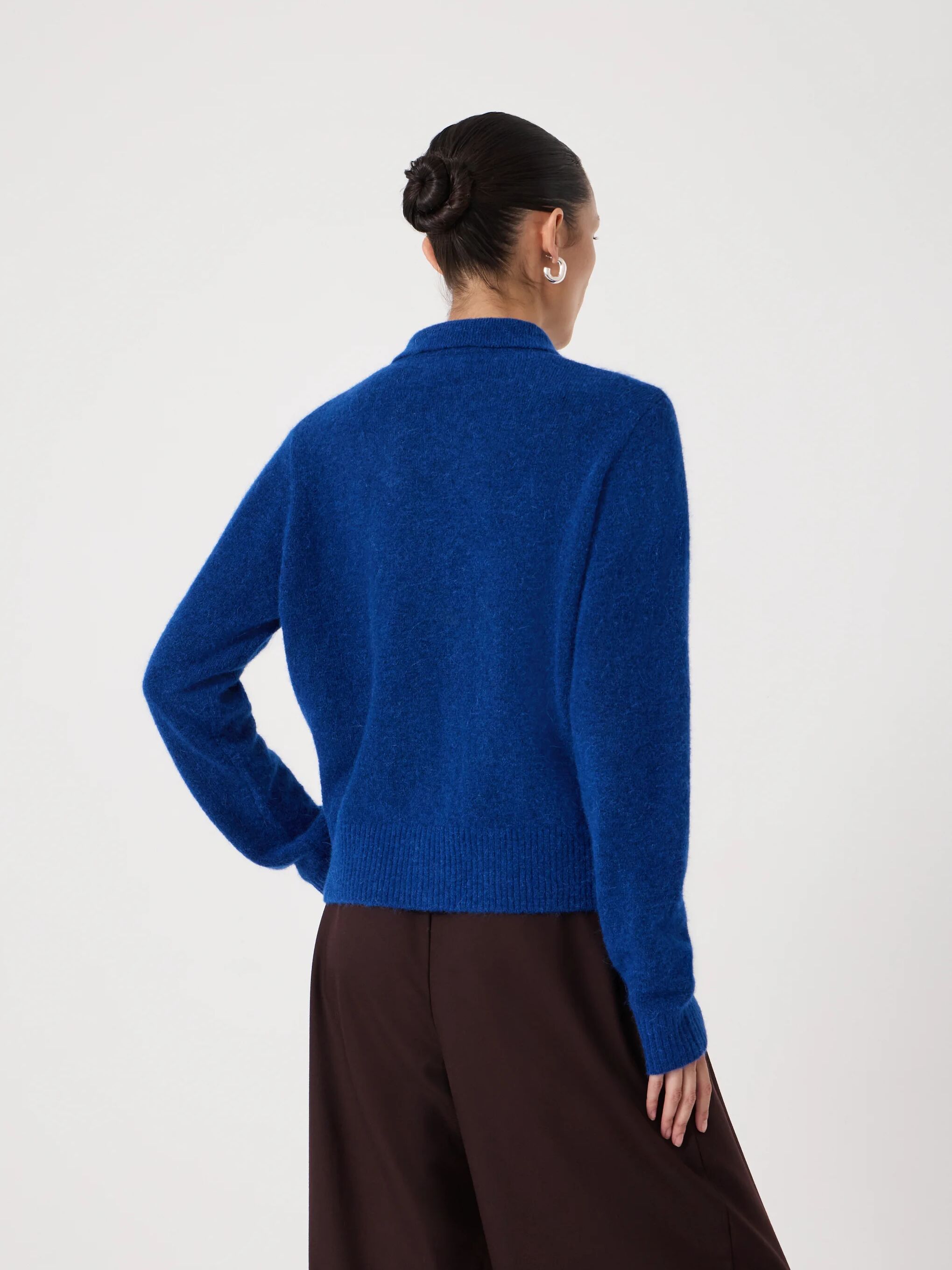 Cedar Wool Blend Collar Detail Cardigan