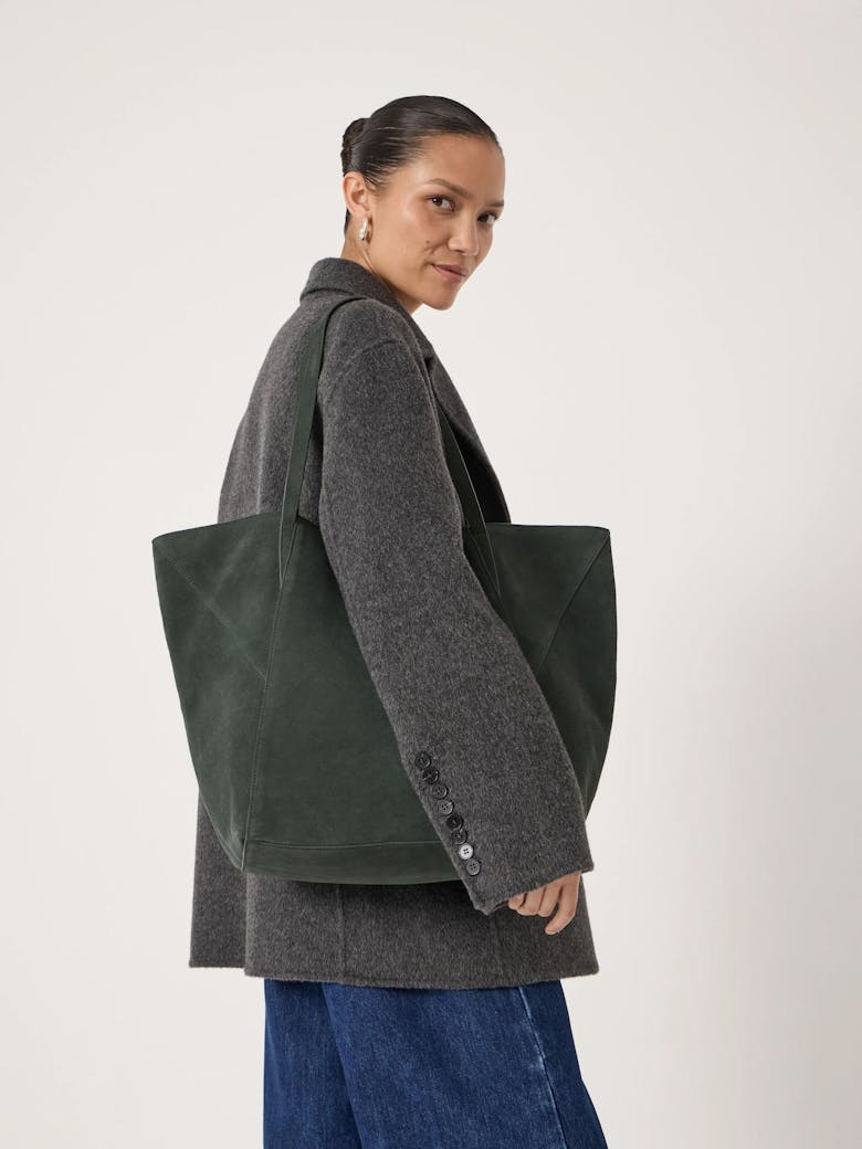 Saffie Suede Panel Tote Bag