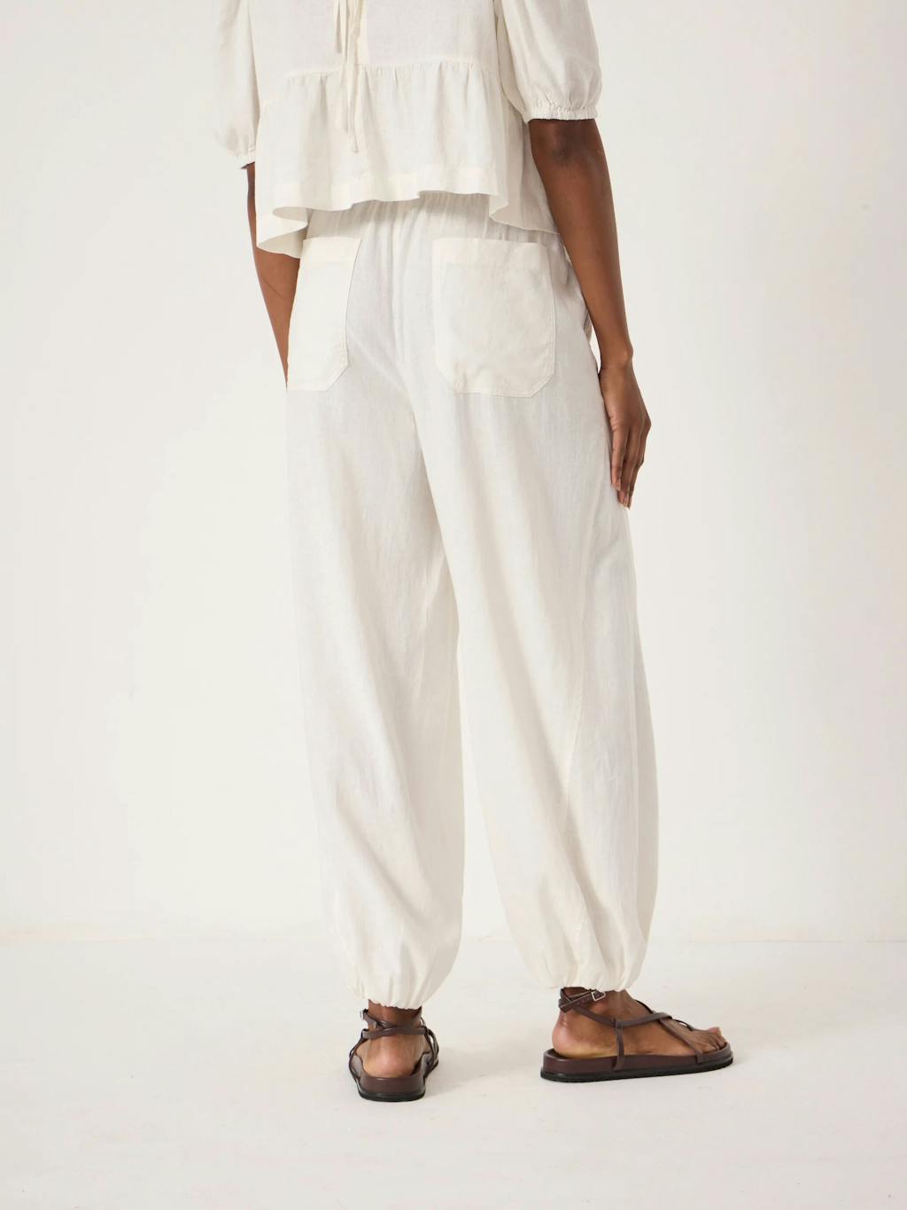 014141-0211-03 Tove Linen Balloon Beach Trouser (Pearl White)