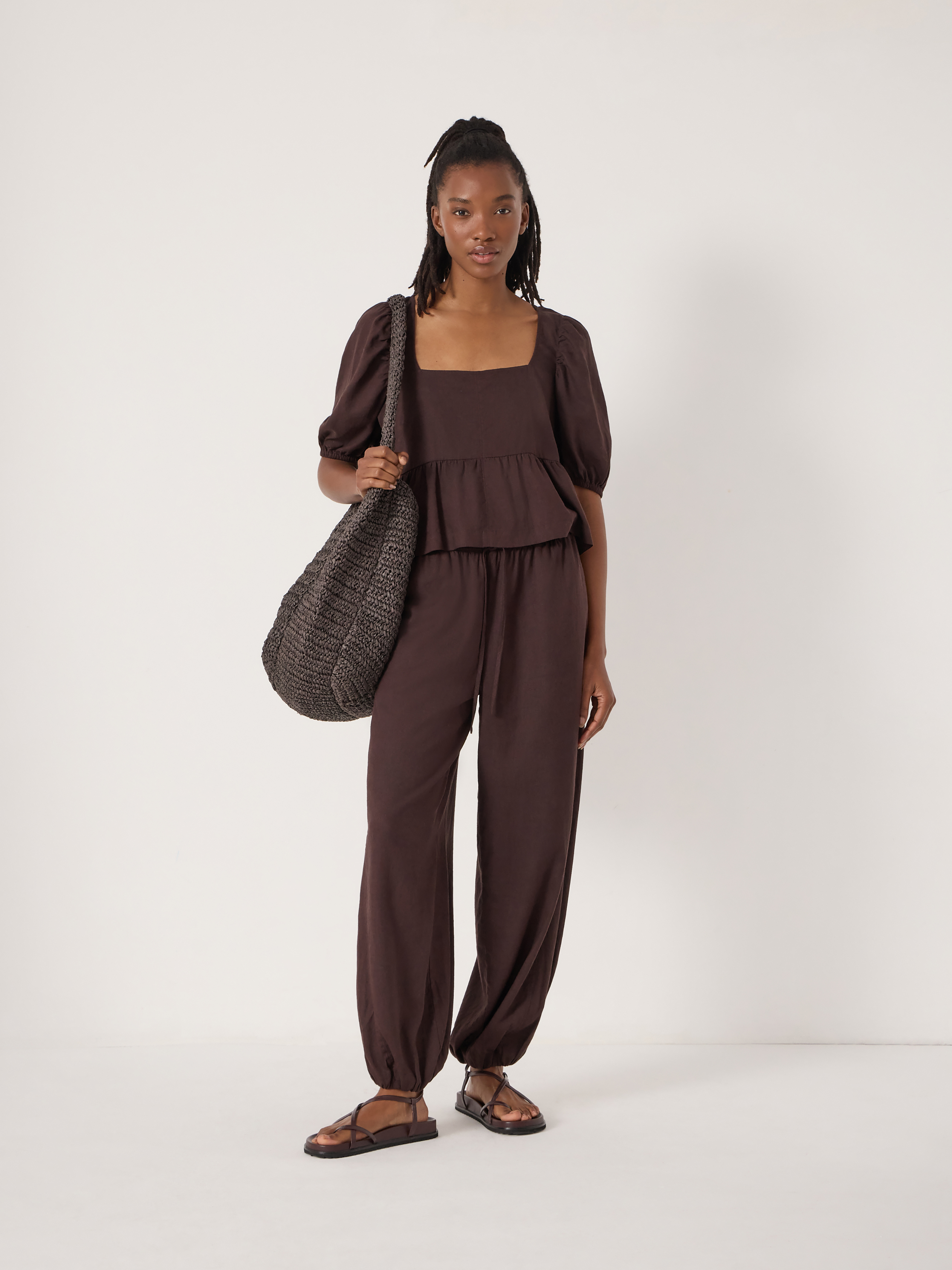 Tove Linen Balloon Beach Trousers