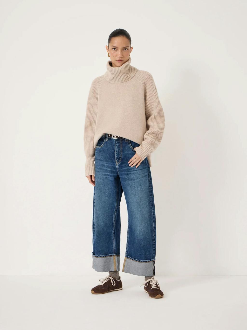 014402-0340-02 Mira Merino Wool Detachable Roll Neck Jumper