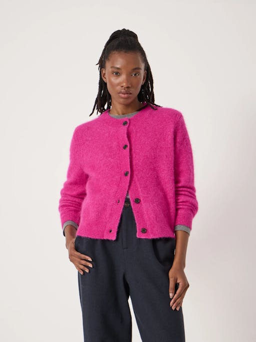 Perrin Crew Neck Alpaca Wool Cardigan