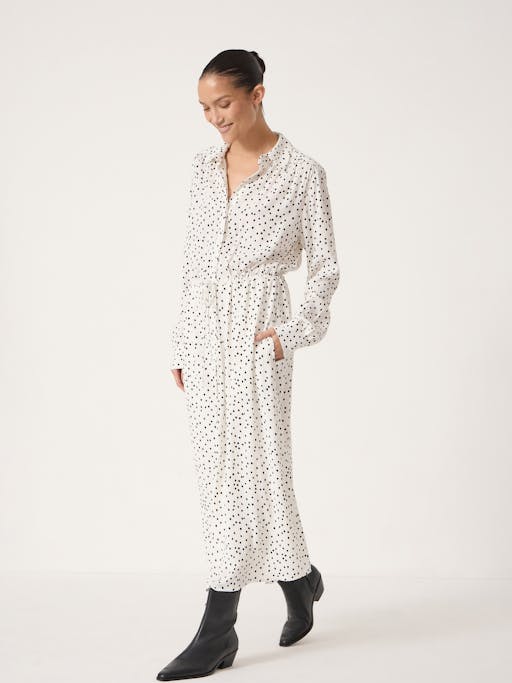 Rosey Polka Dot Midi Shirt Dress