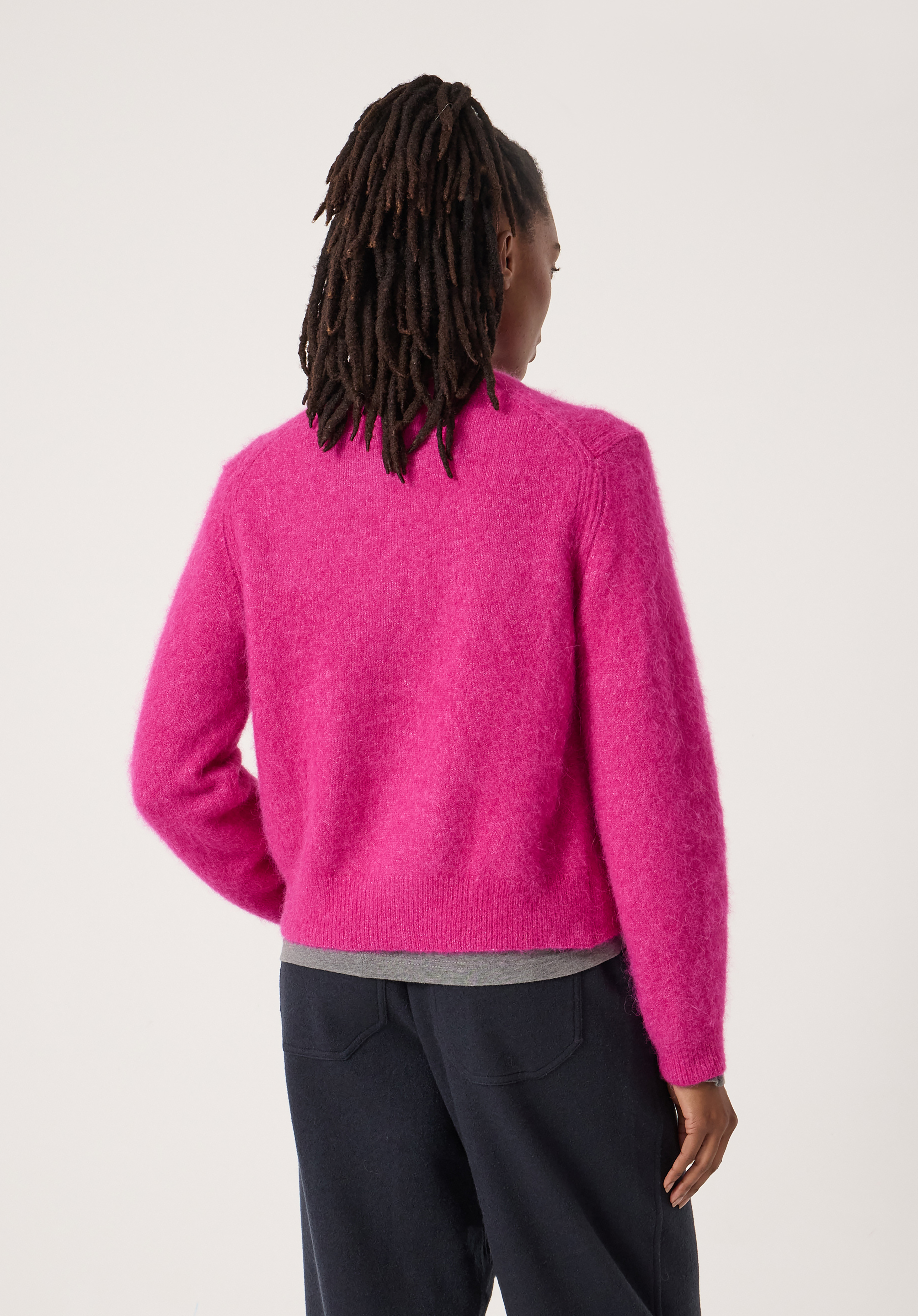 Perrin Crew Neck Alpaca Wool Cardigan