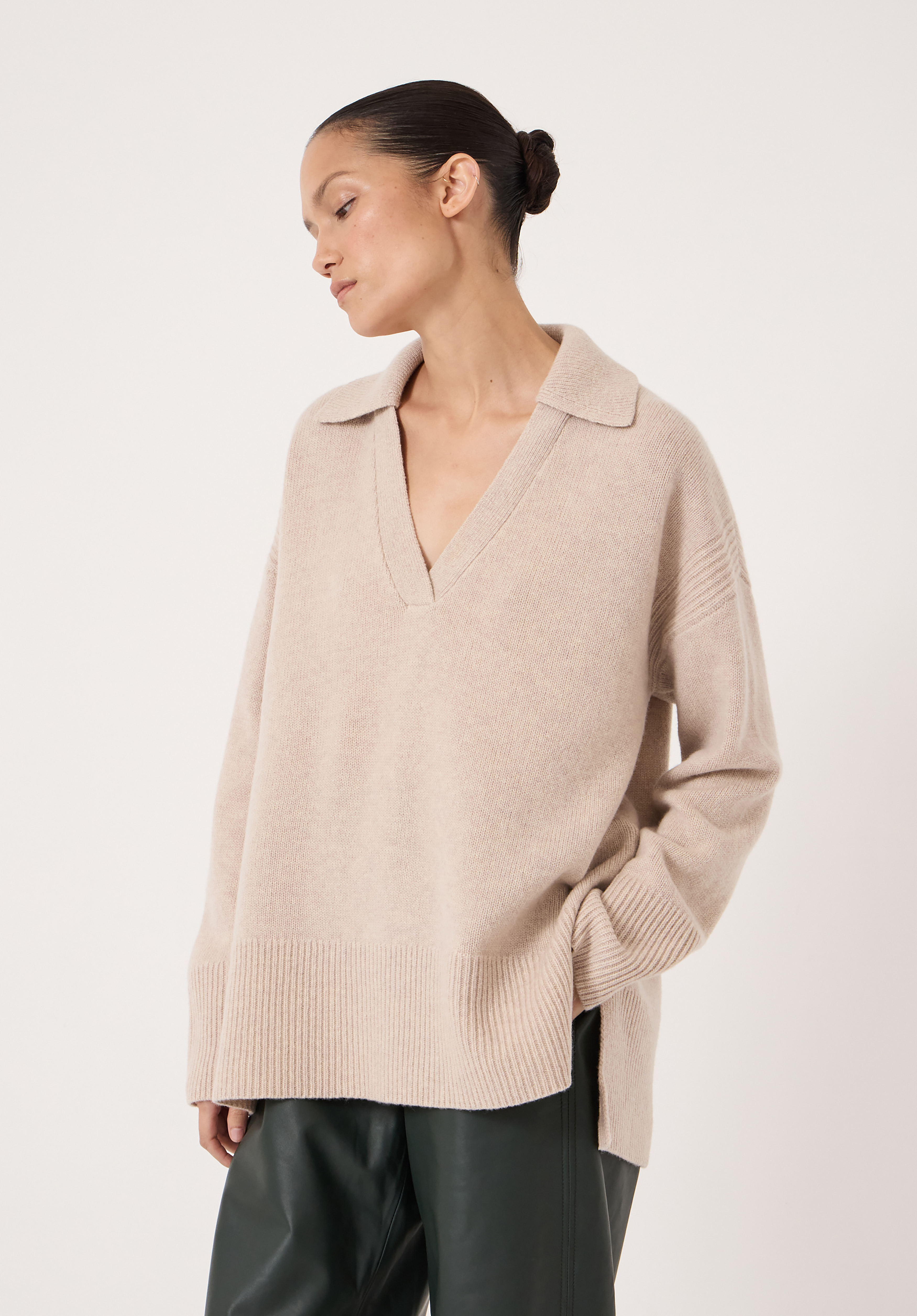 Carys Merino Collared Relaxed Jumper
