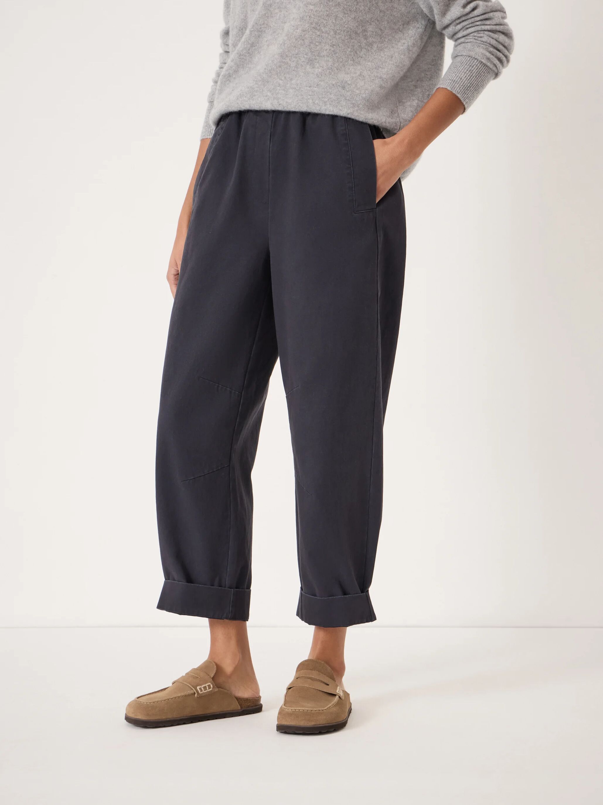 Jack Barrel Leg Pull On Trousers