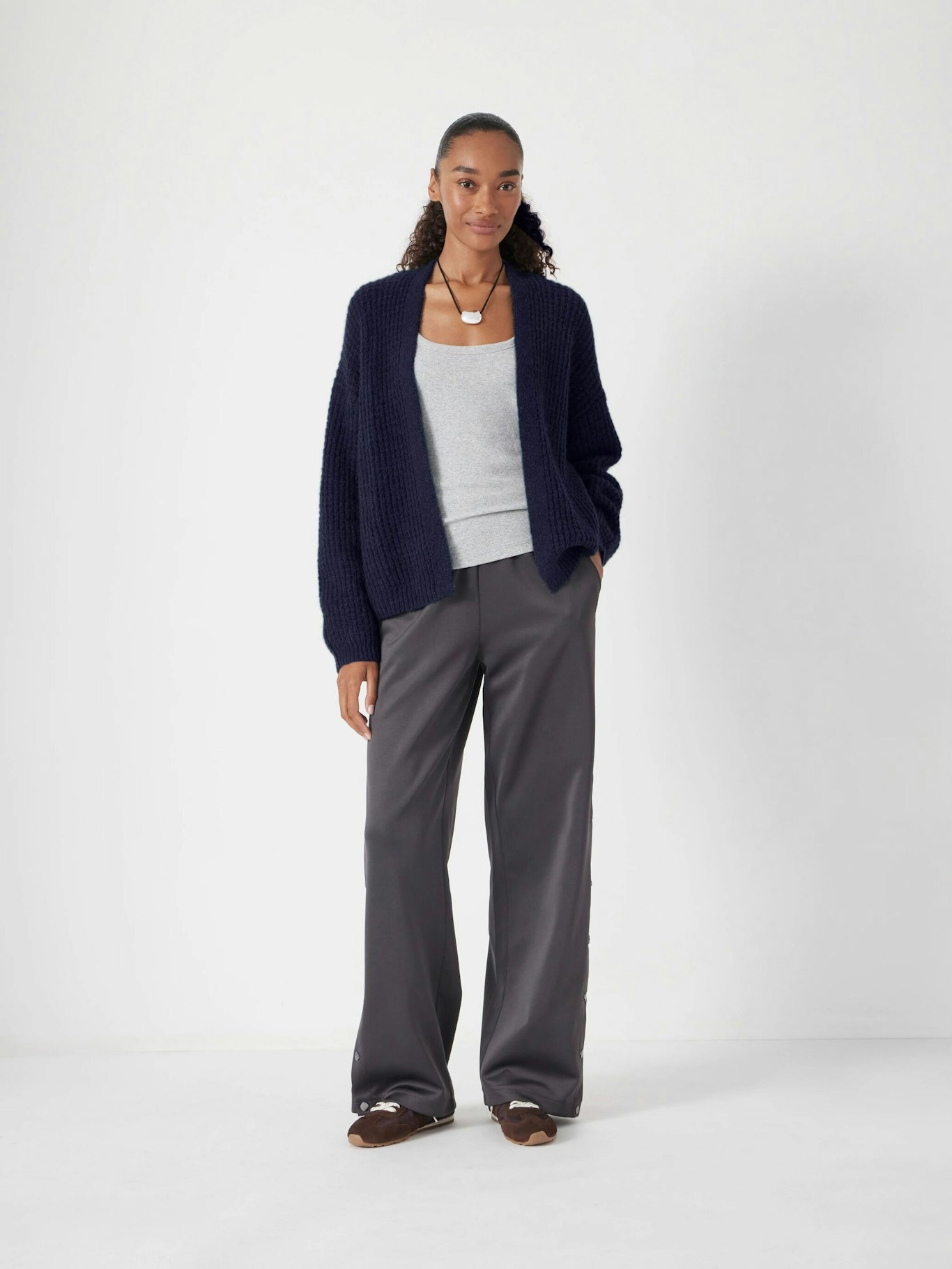 013362-1677-01 Flossie Waffle Stitch Wool Blend Edge to Edge Cardigan